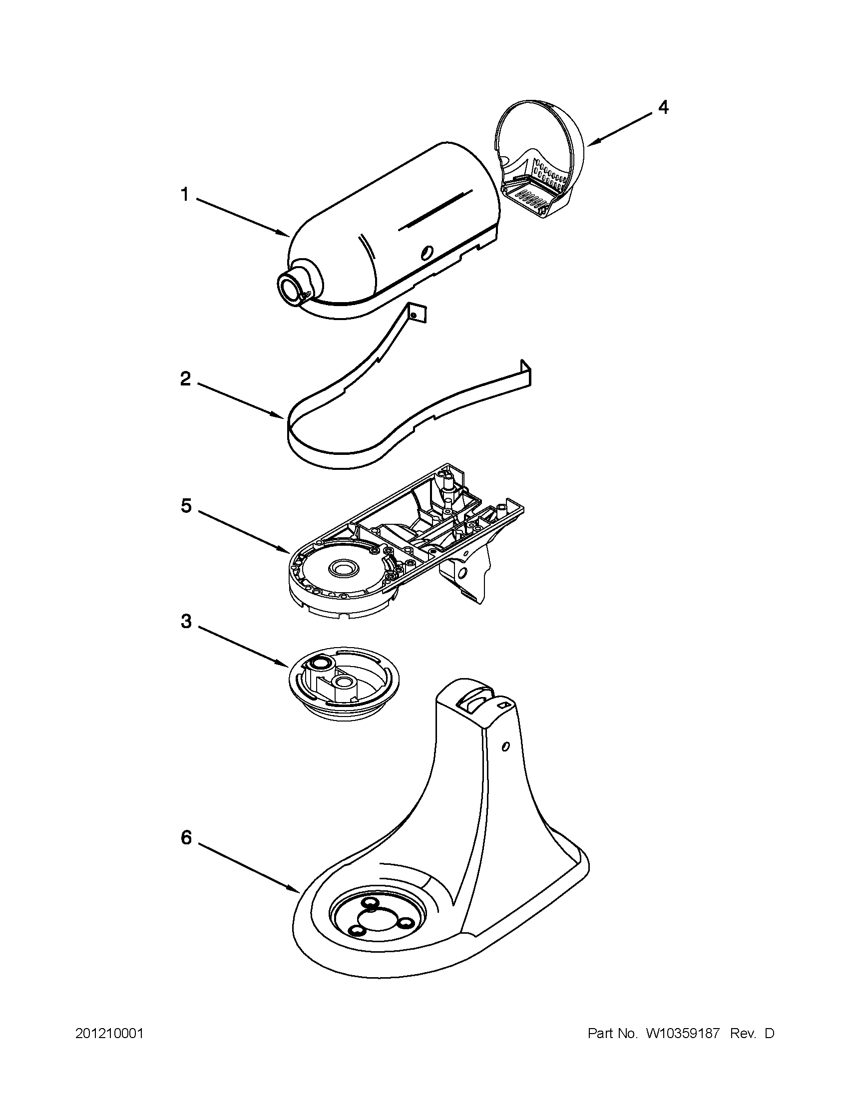 KitchenAid KSM85PSBK0 color variation parts diagram