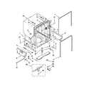 KitchenAid KUDS30IBSS1 tub and frame parts diagram