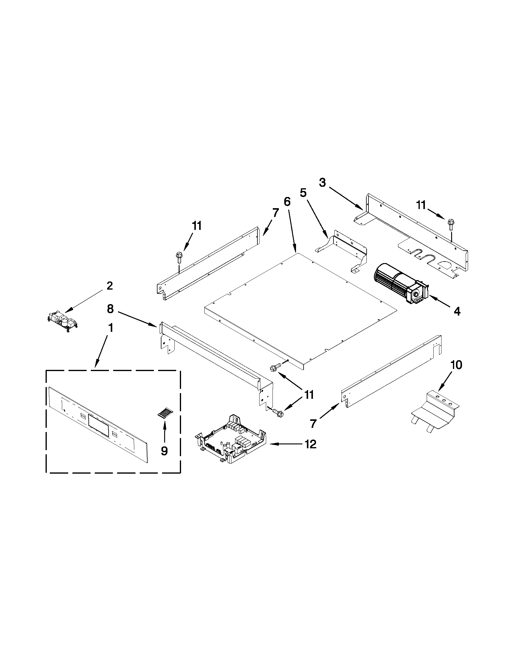 Jenn-Air JJW3830WB02 control panel parts diagram