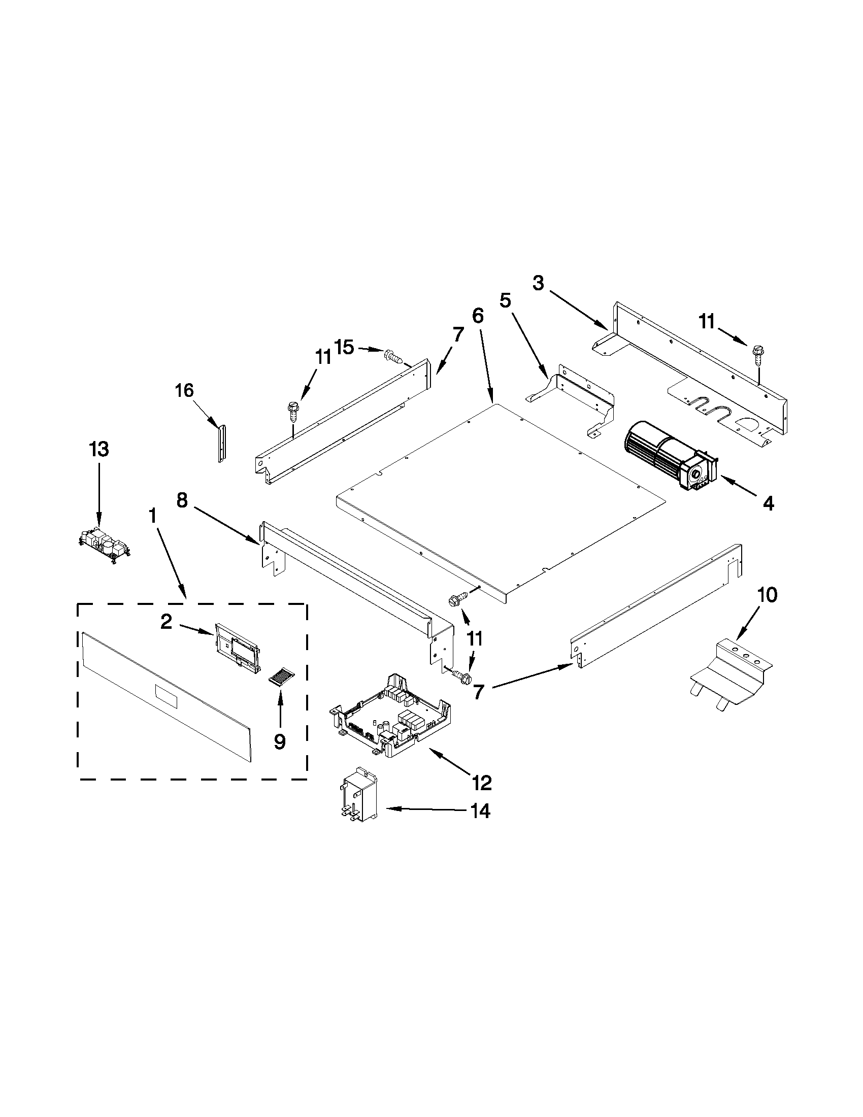 Jenn-Air JJW2730WS02 control panel parts diagram