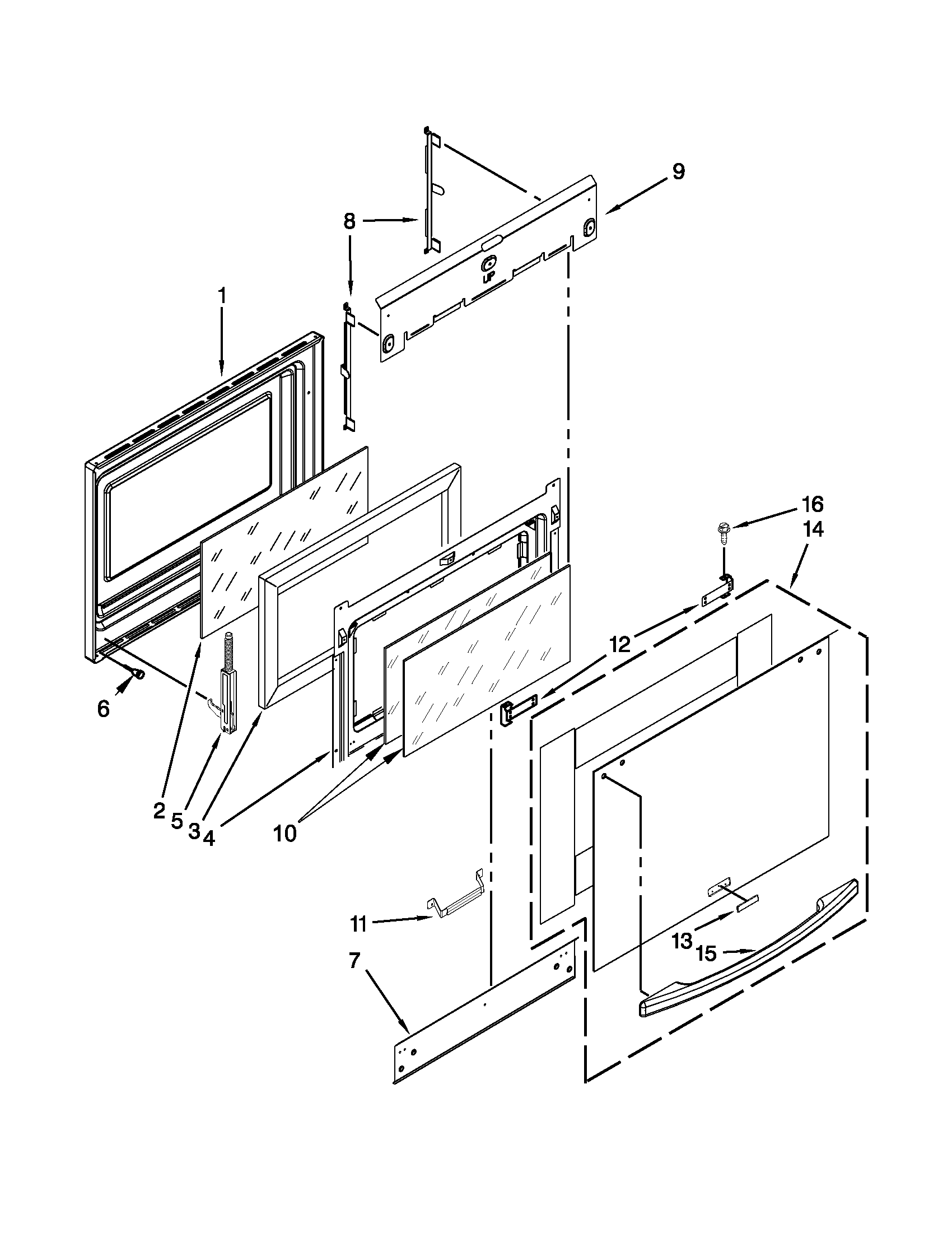 KitchenAid YKERS807SP04 door parts diagram