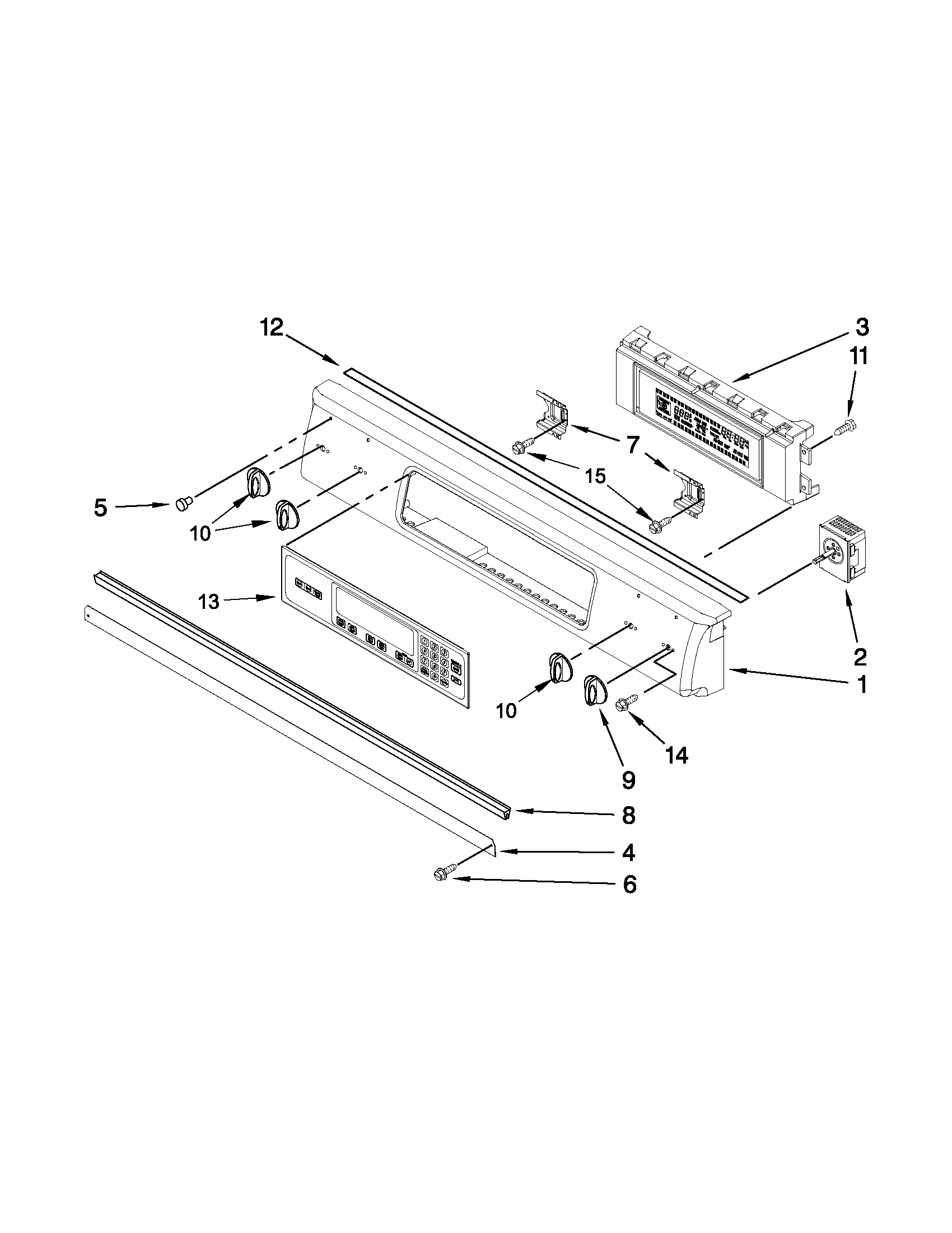 KitchenAid YKERS807SP04 control panel parts diagram