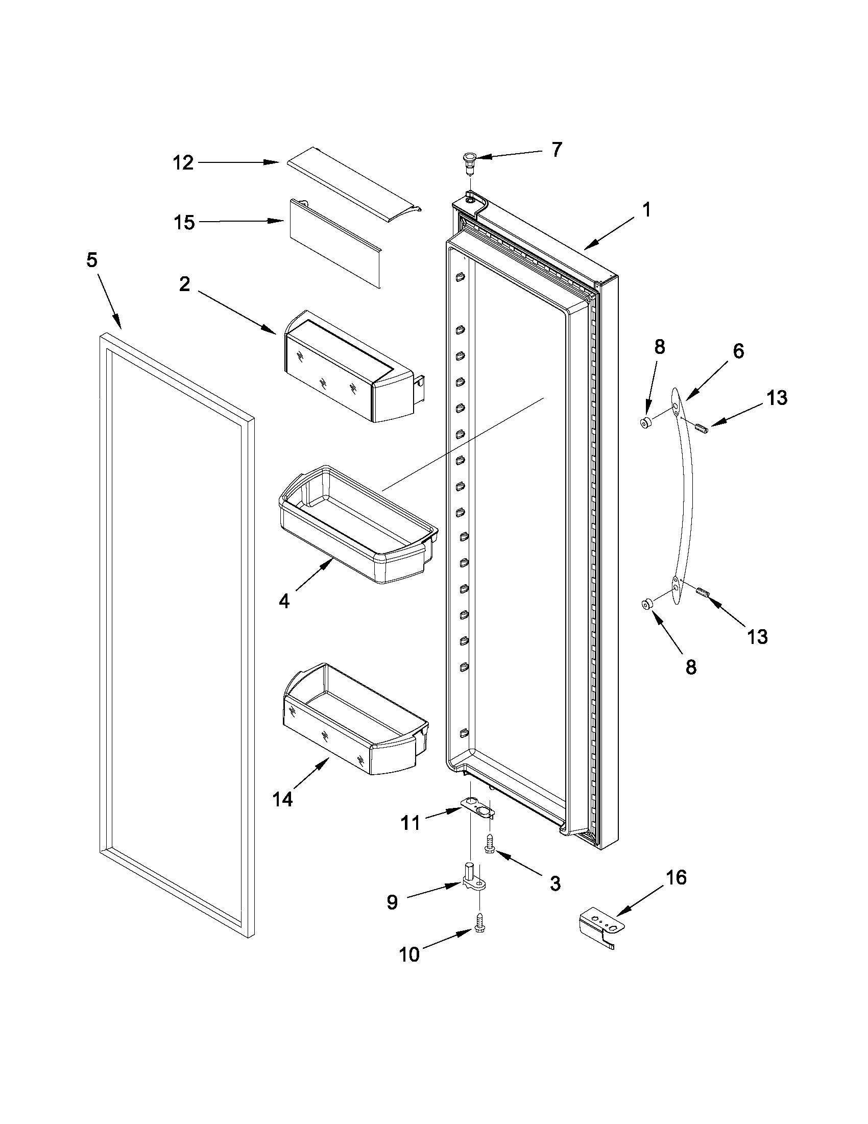 Ikea 6ISC21N4AF00 refrigerator door diagram