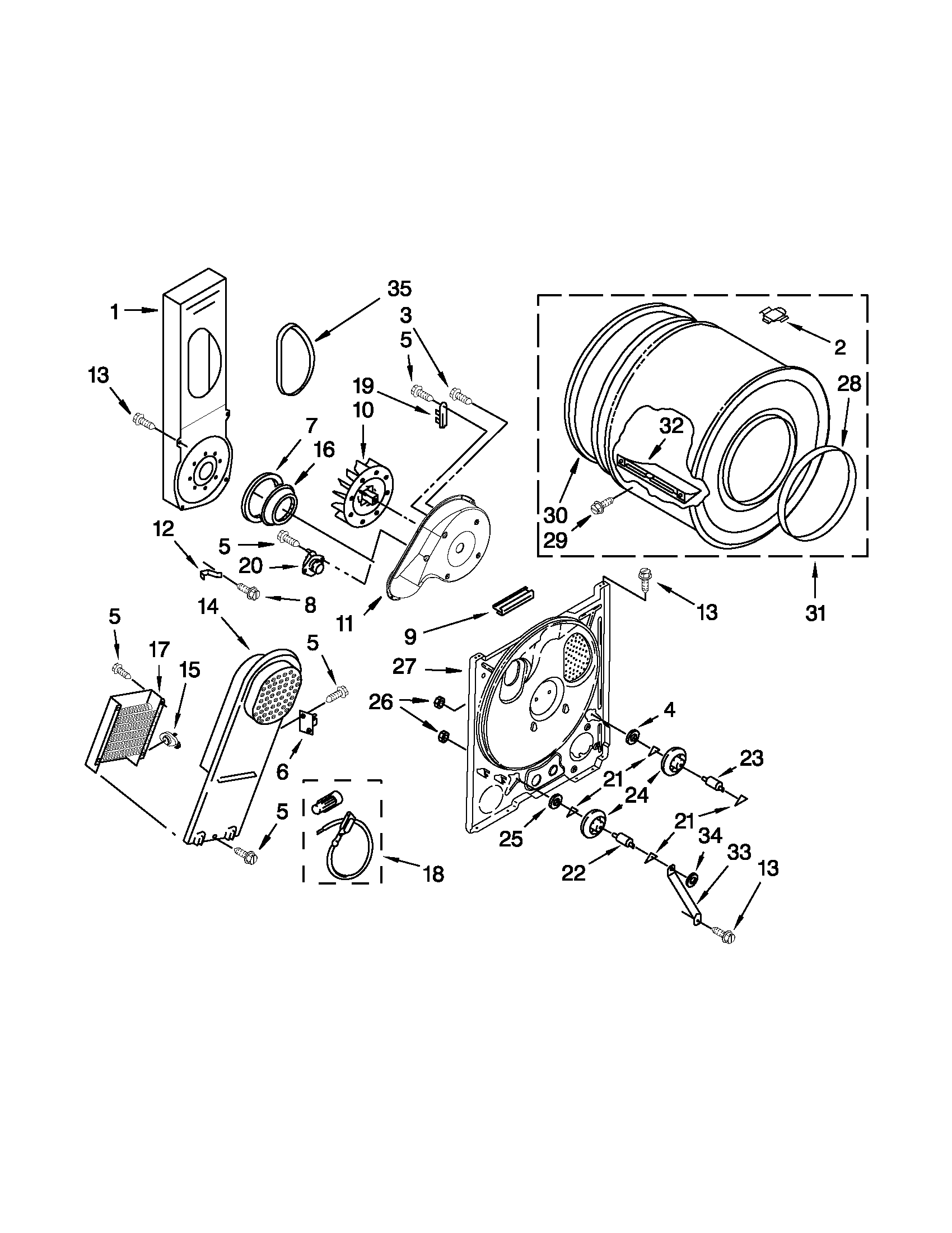 Whirlpool WED4890XQ2 bulkhead parts diagram