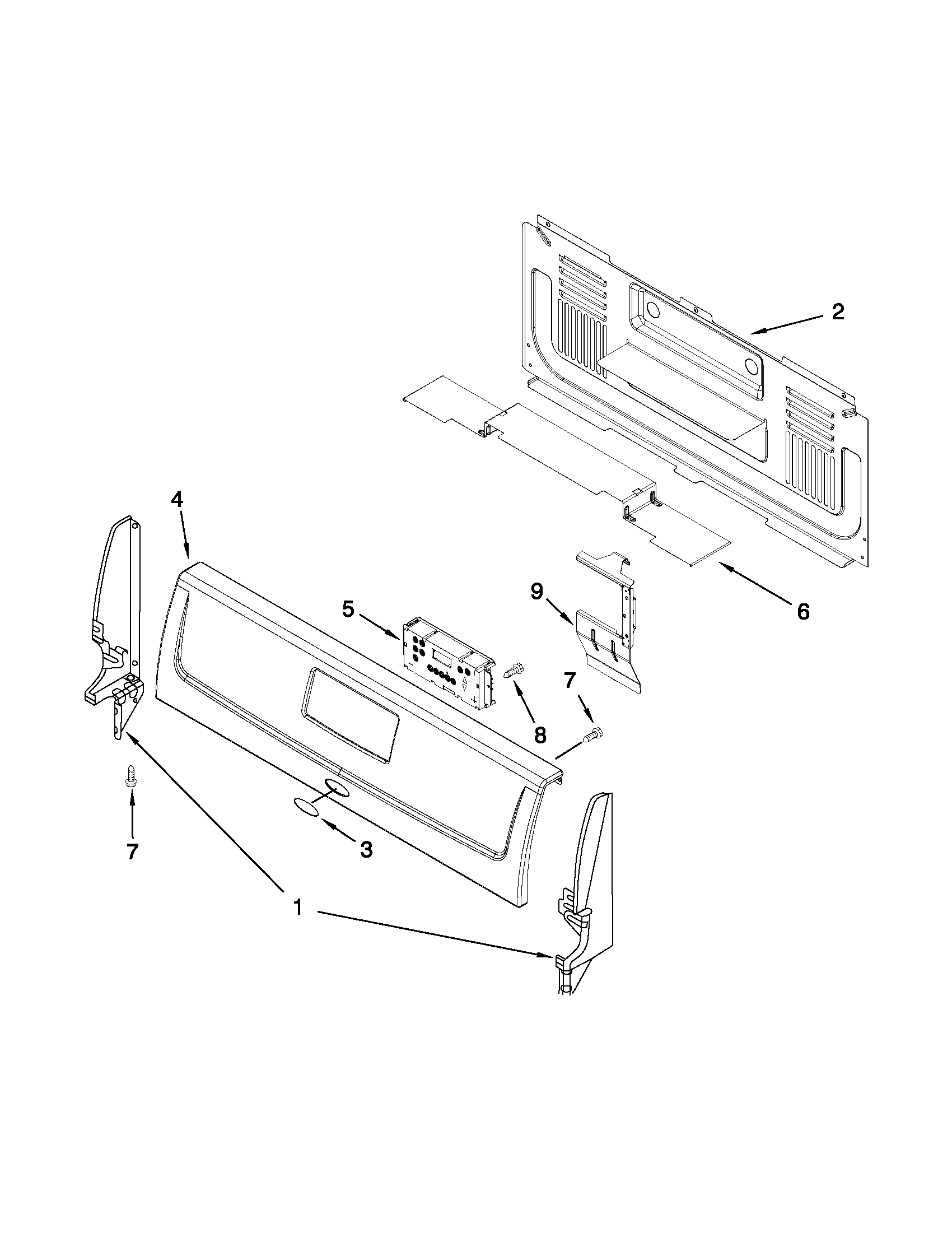 Whirlpool SF216LXSQ3 backguard parts diagram