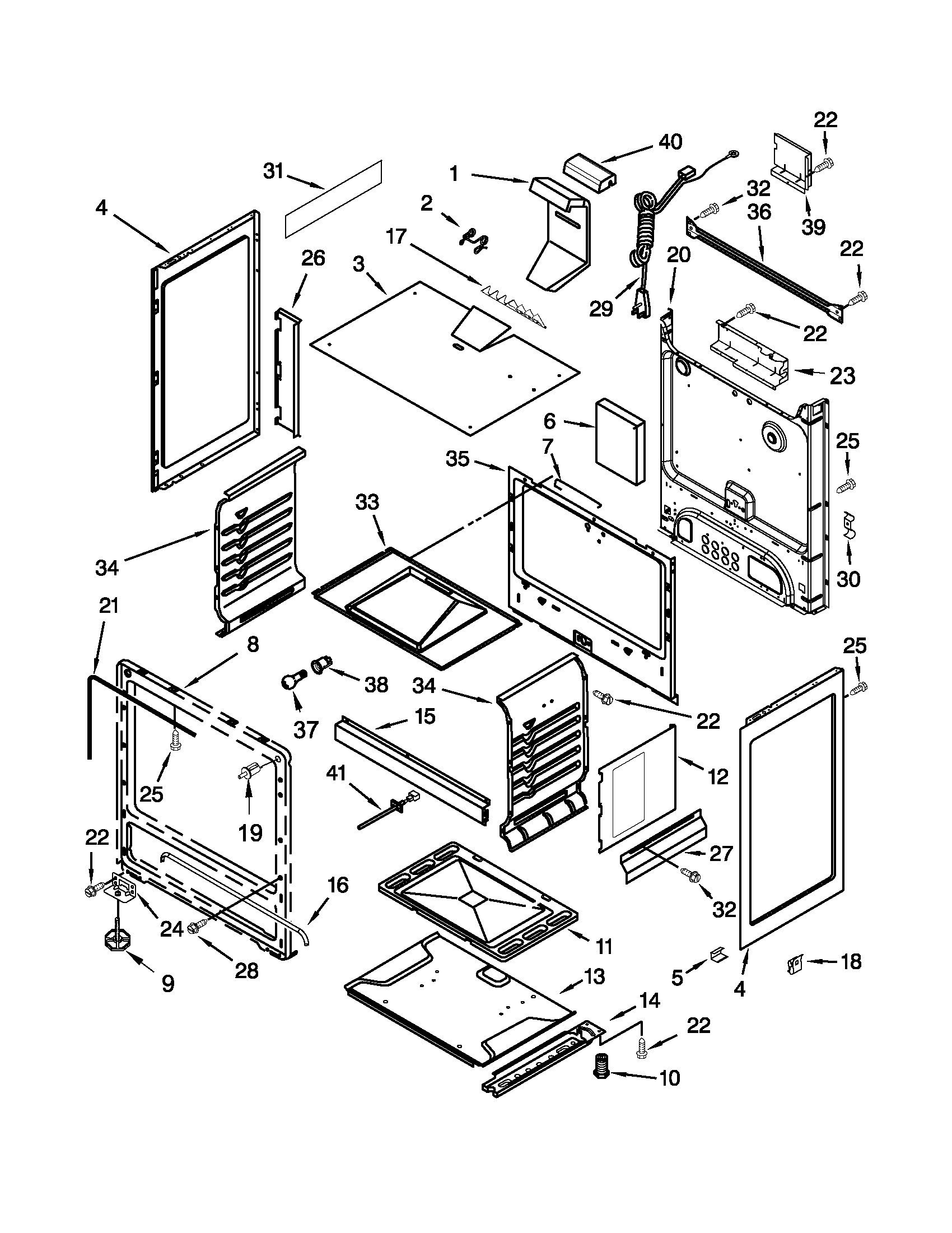 Whirlpool SF216LXSQ3 chassis parts diagram