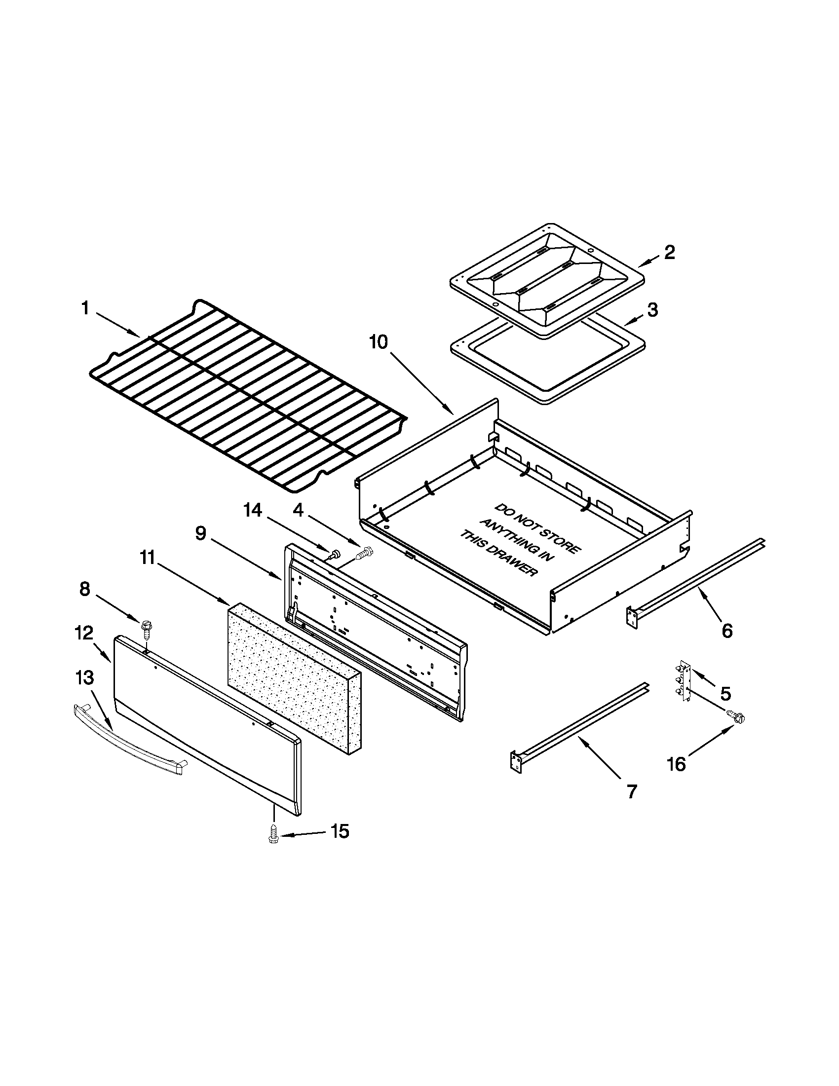 Whirlpool SF216LXSQ3 oven and broiler parts diagram