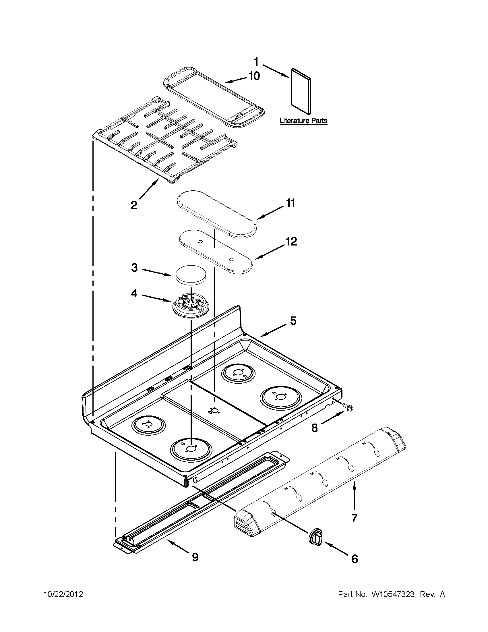 Maytag MGT8885XB03 cooktop parts diagram
