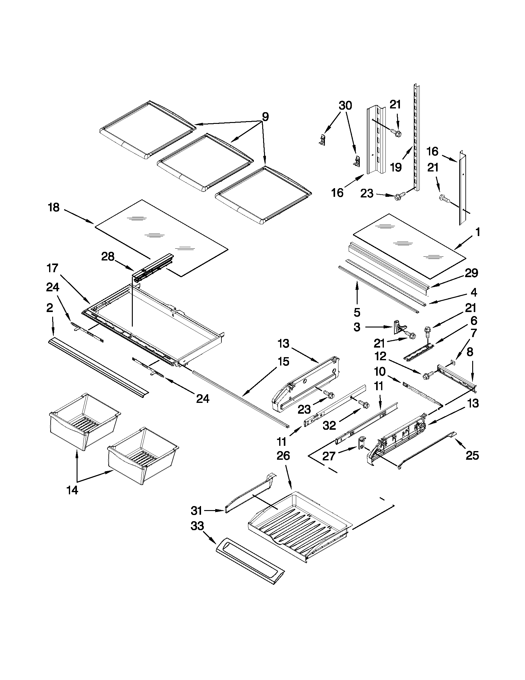 Maytag MFI2269VEB8 shelf parts diagram