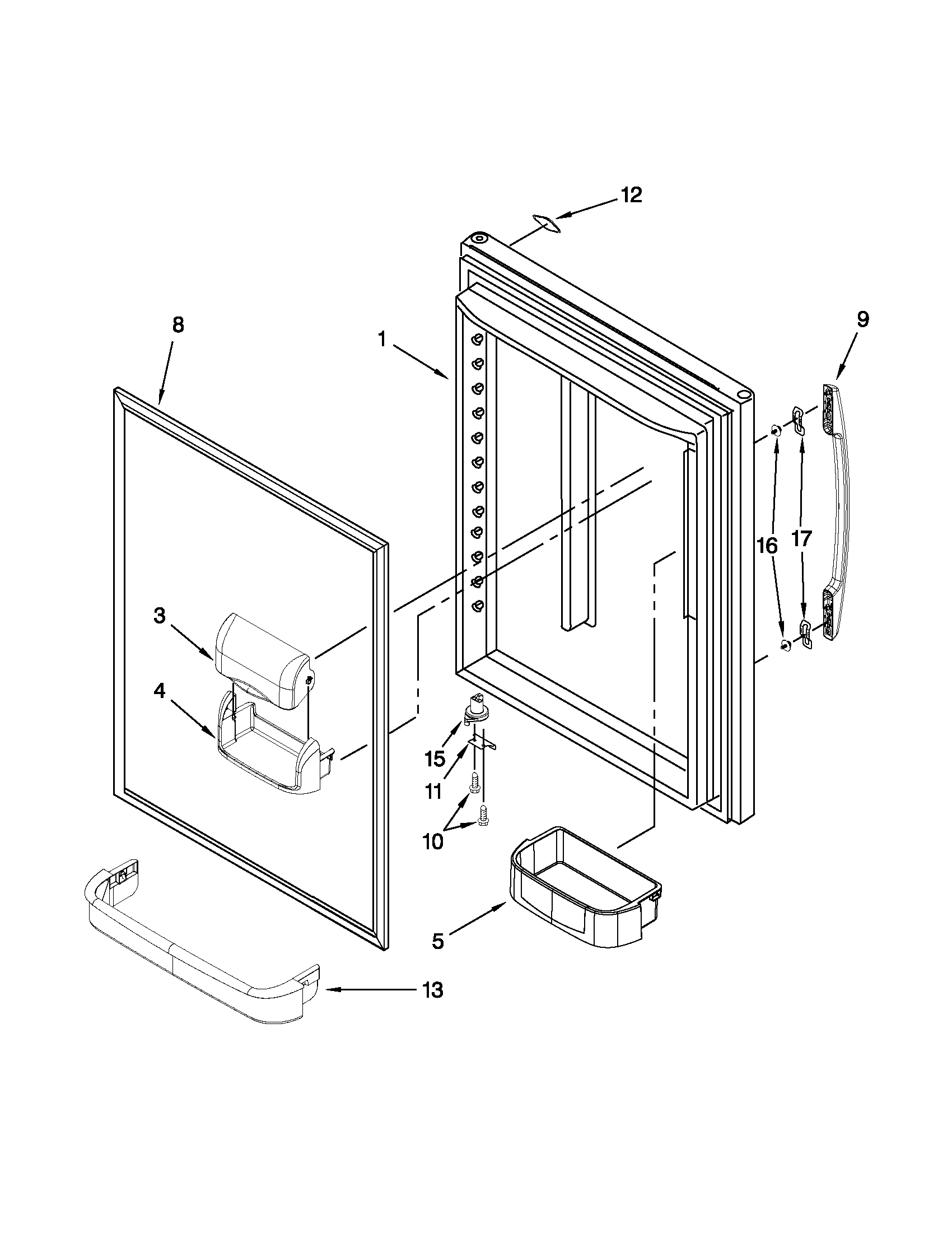 Maytag MBL2258XES5 refrigerator door diagram