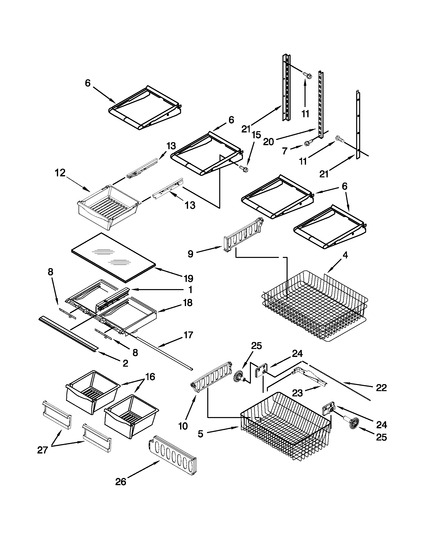 Maytag MBL2258XES5 shelf parts diagram