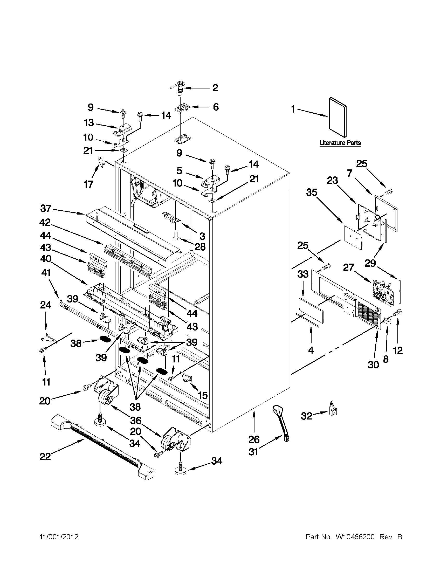 Maytag MFX2570AEW0 cabinet parts diagram