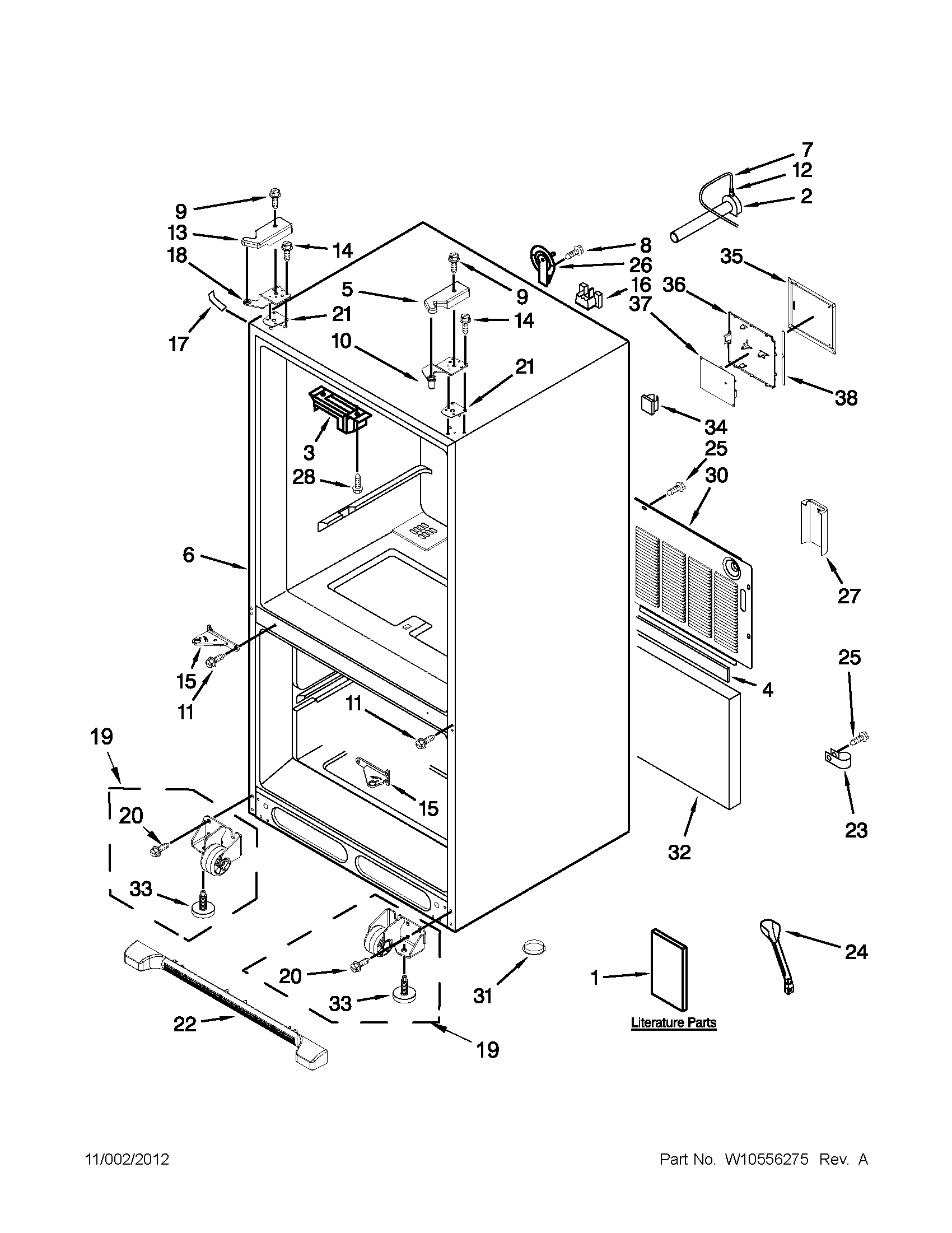 Jenn-Air JFC2089WEP11 cabinet parts diagram