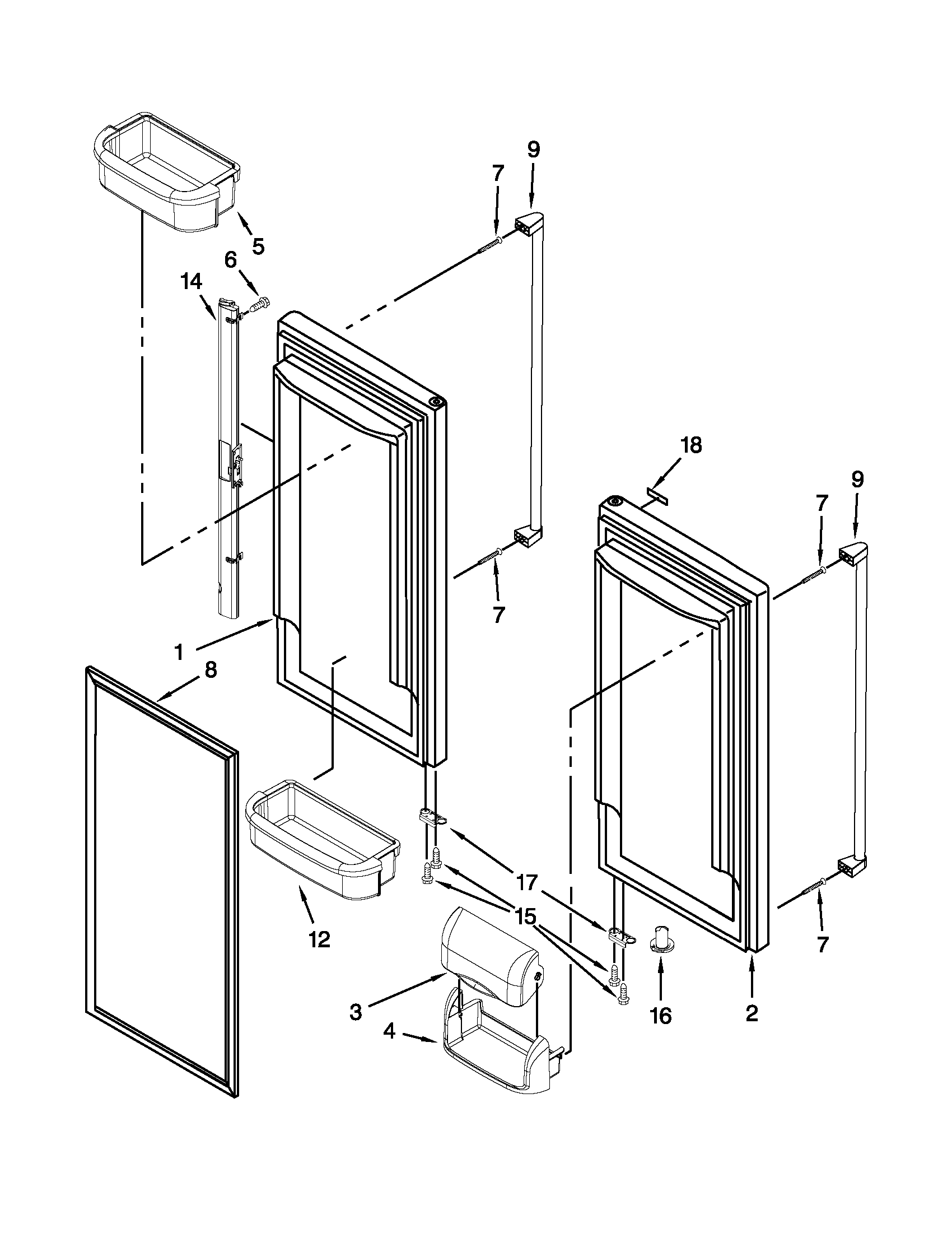 Jenn-Air JFC2089WEP11 refrigerator door diagram