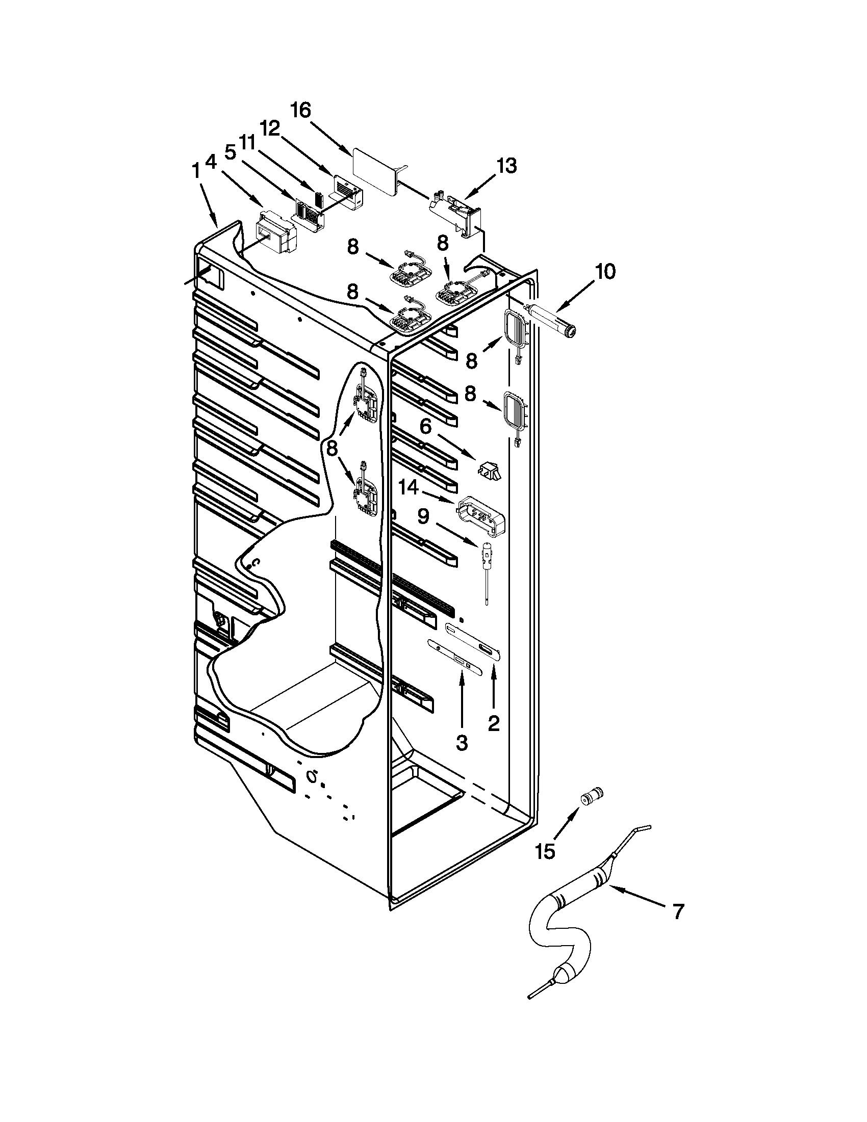 Whirlpool WRS965CIAM00 refrigerator liner parts diagram