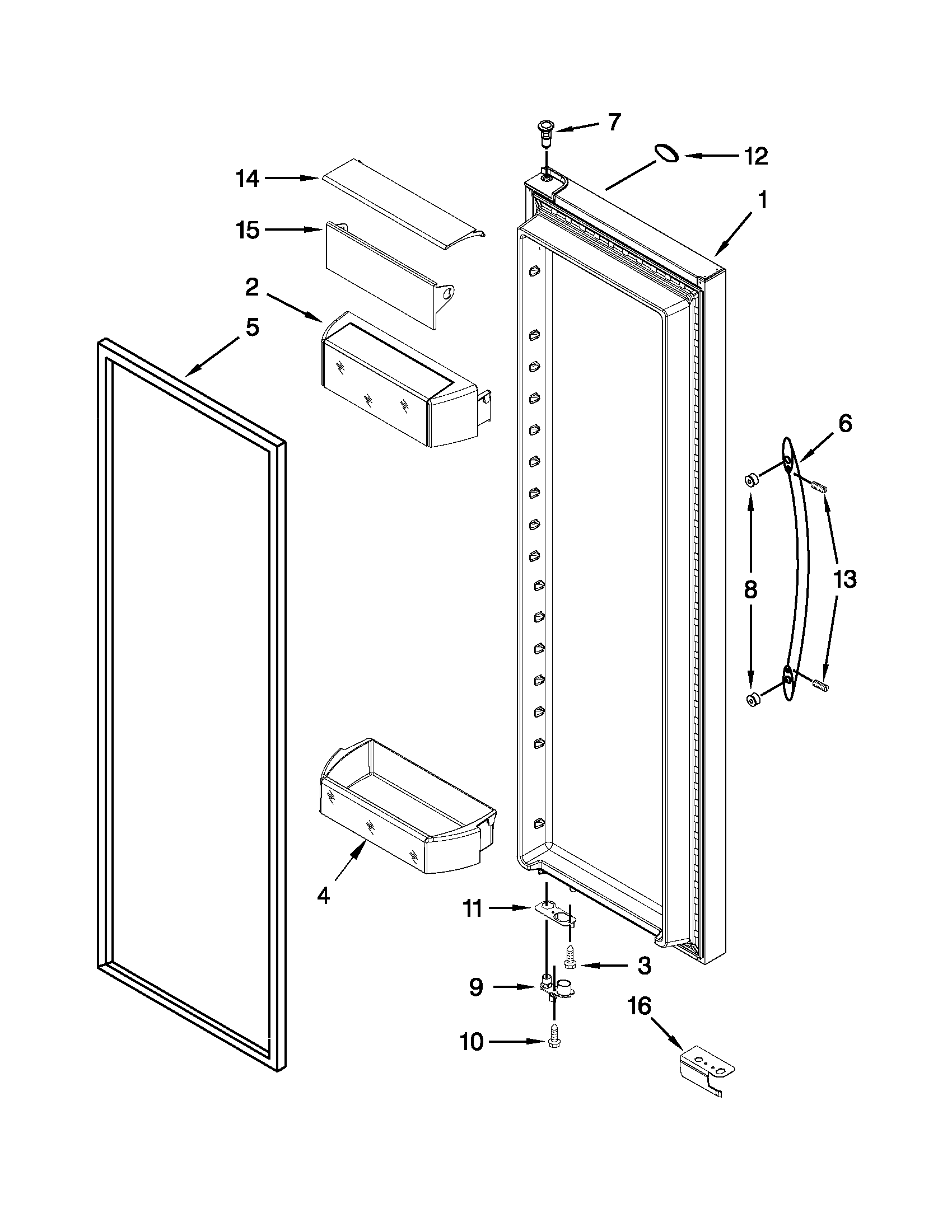 Whirlpool WRS965CIAM00 refrigerator door diagram