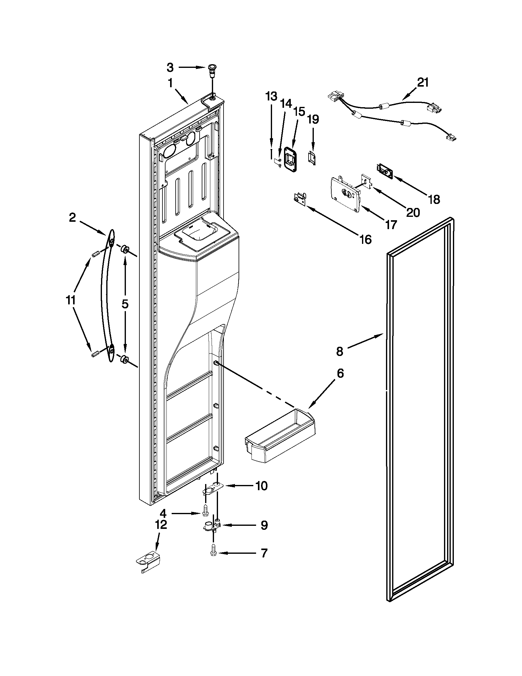 Whirlpool WRS965CIAM00 freezer door diagram