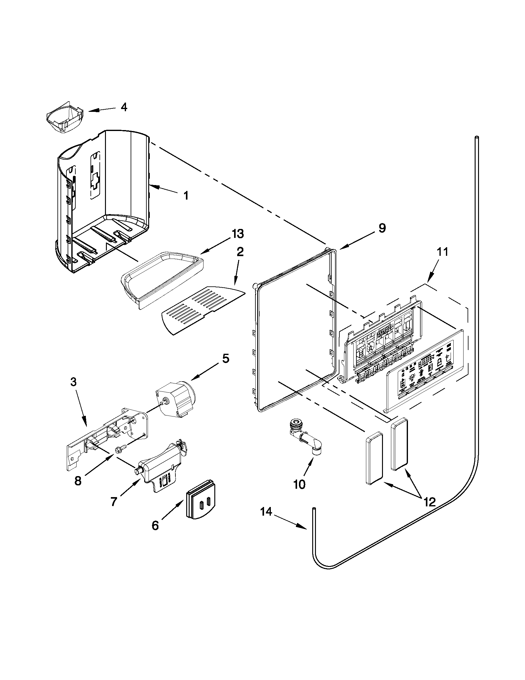 Whirlpool WRS965CIAM00 dispenser parts diagram