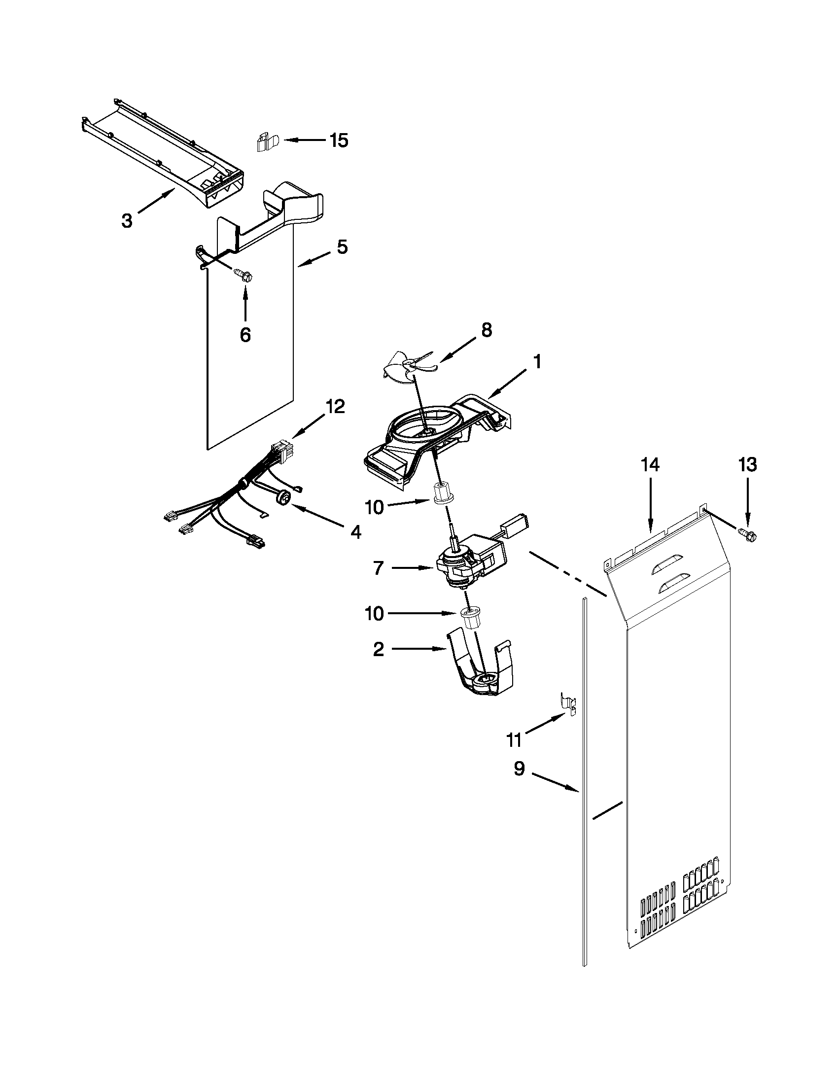 Whirlpool WRS965CIAM00 air flow parts diagram