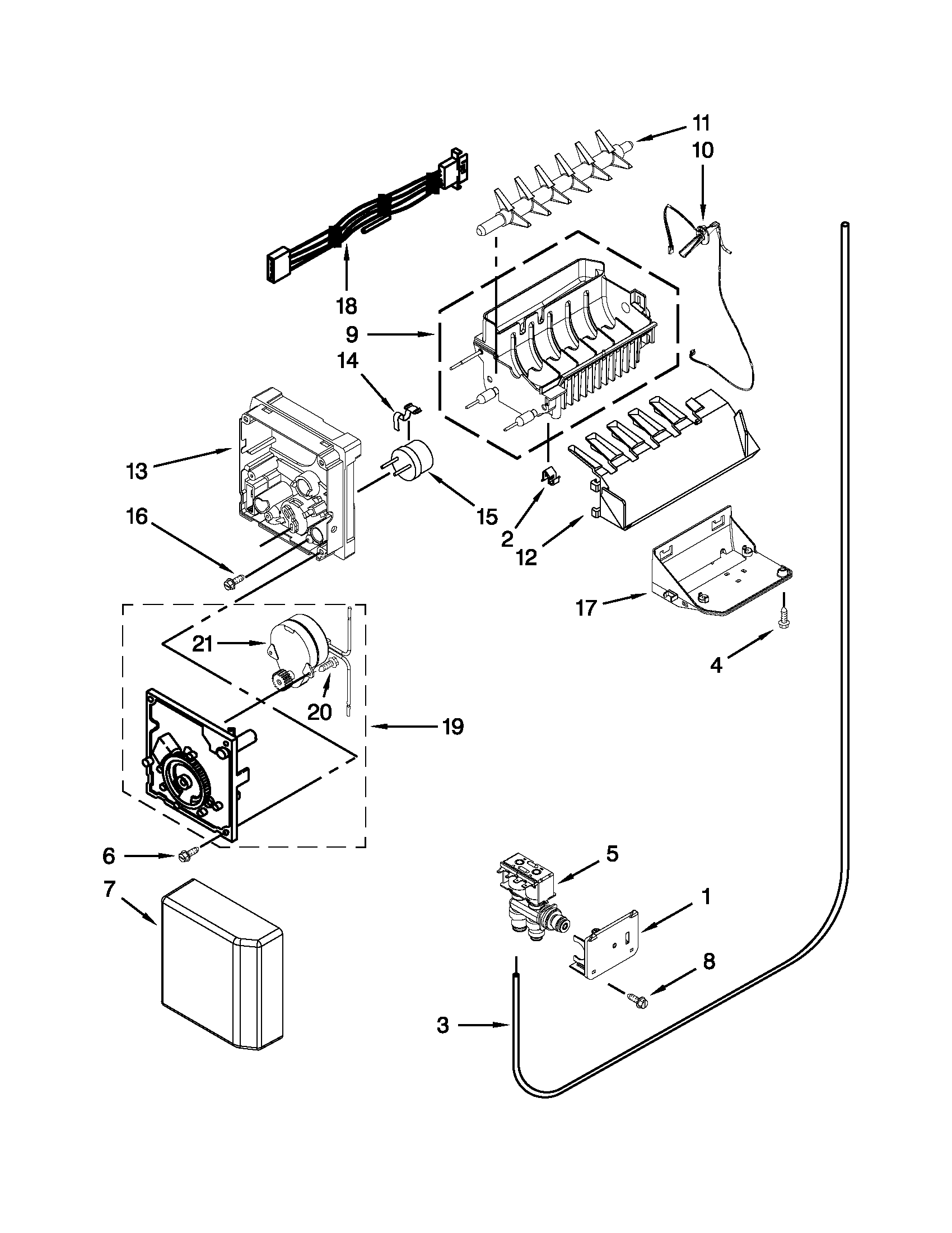 Whirlpool WRS965CIAM00 ice maker diagram