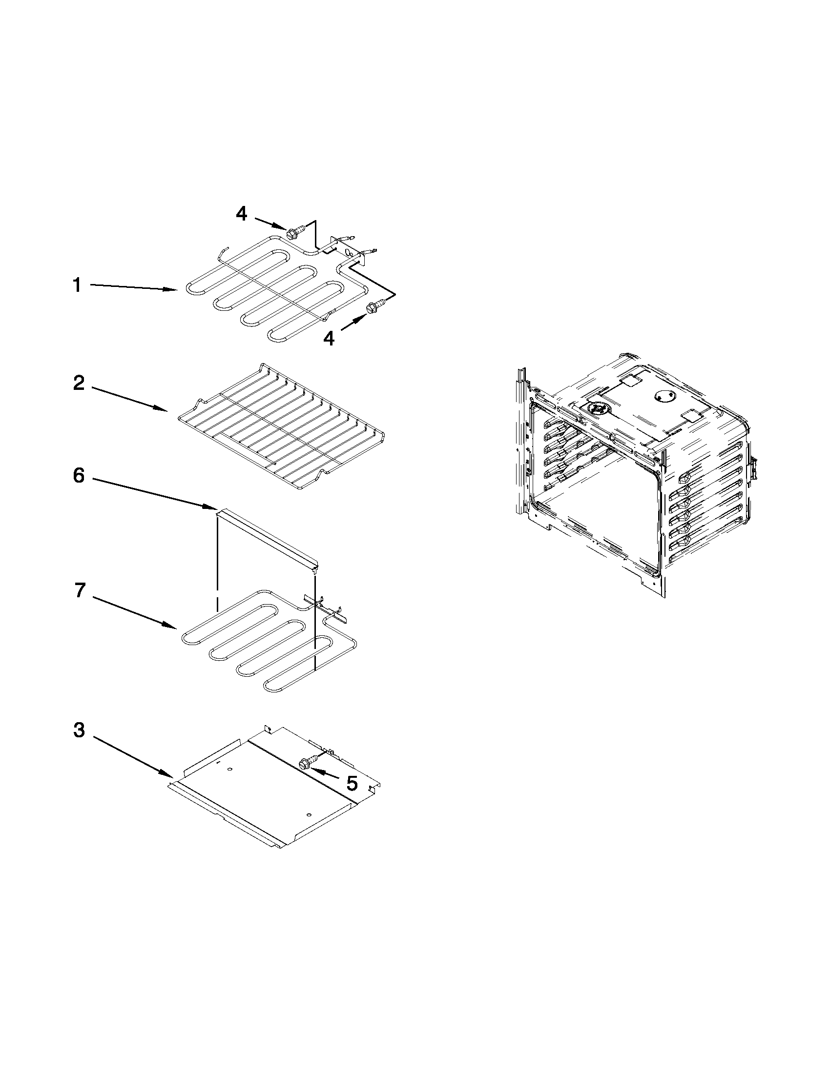 Whirlpool WOD51EC7AB01 internal oven parts diagram