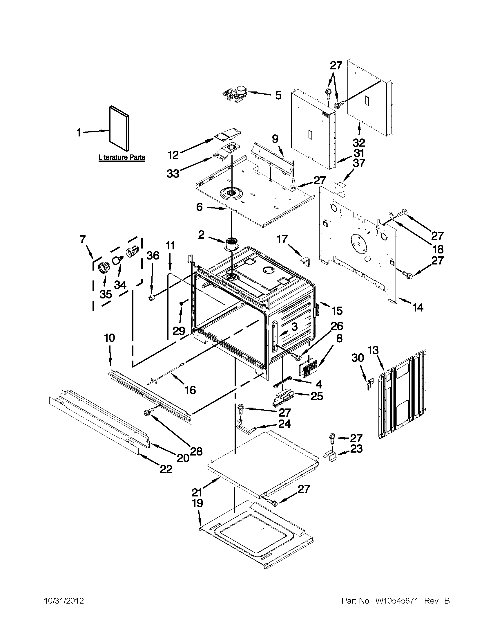 Whirlpool WOD93EC7AW01 lower oven parts diagram