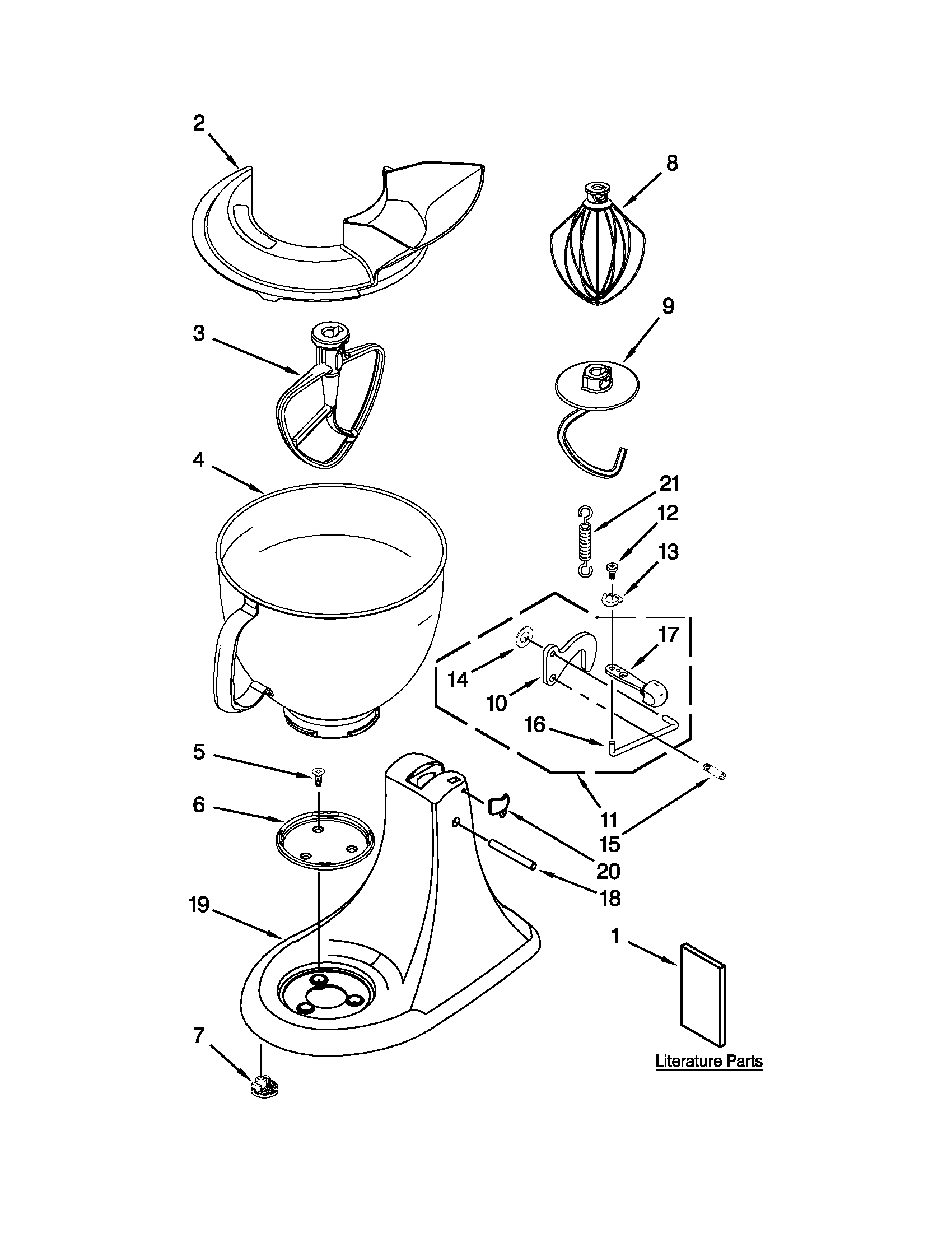 KitchenAid 5KSM150PSACU0 base and pedestal unit diagram