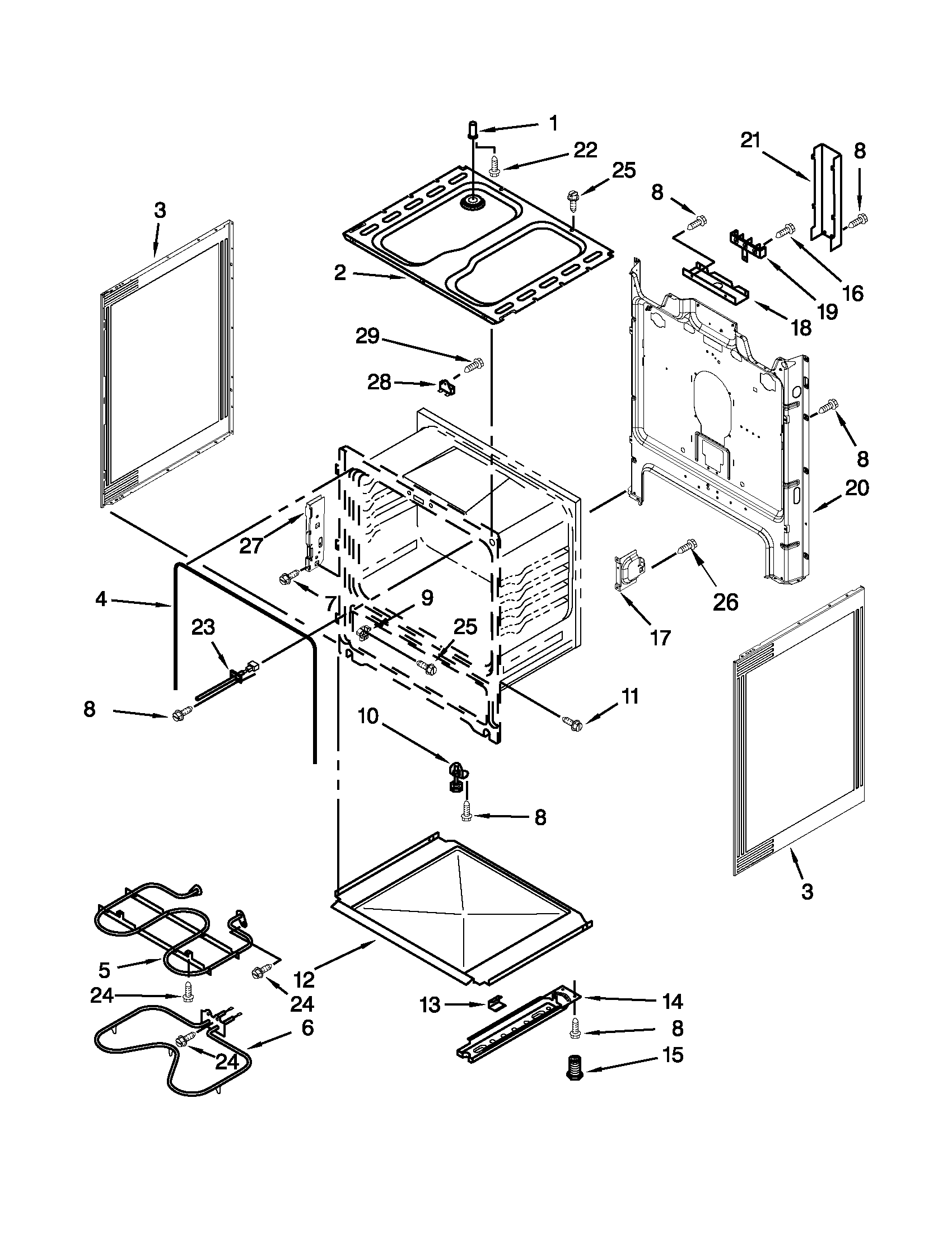 Whirlpool WFC150MLAB0 chassis parts diagram