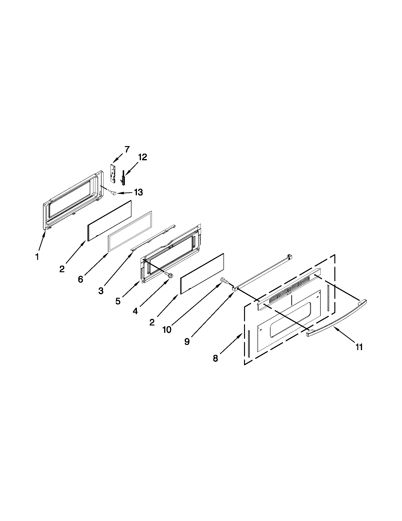 Whirlpool GGG390LXQ04 upper door parts diagram