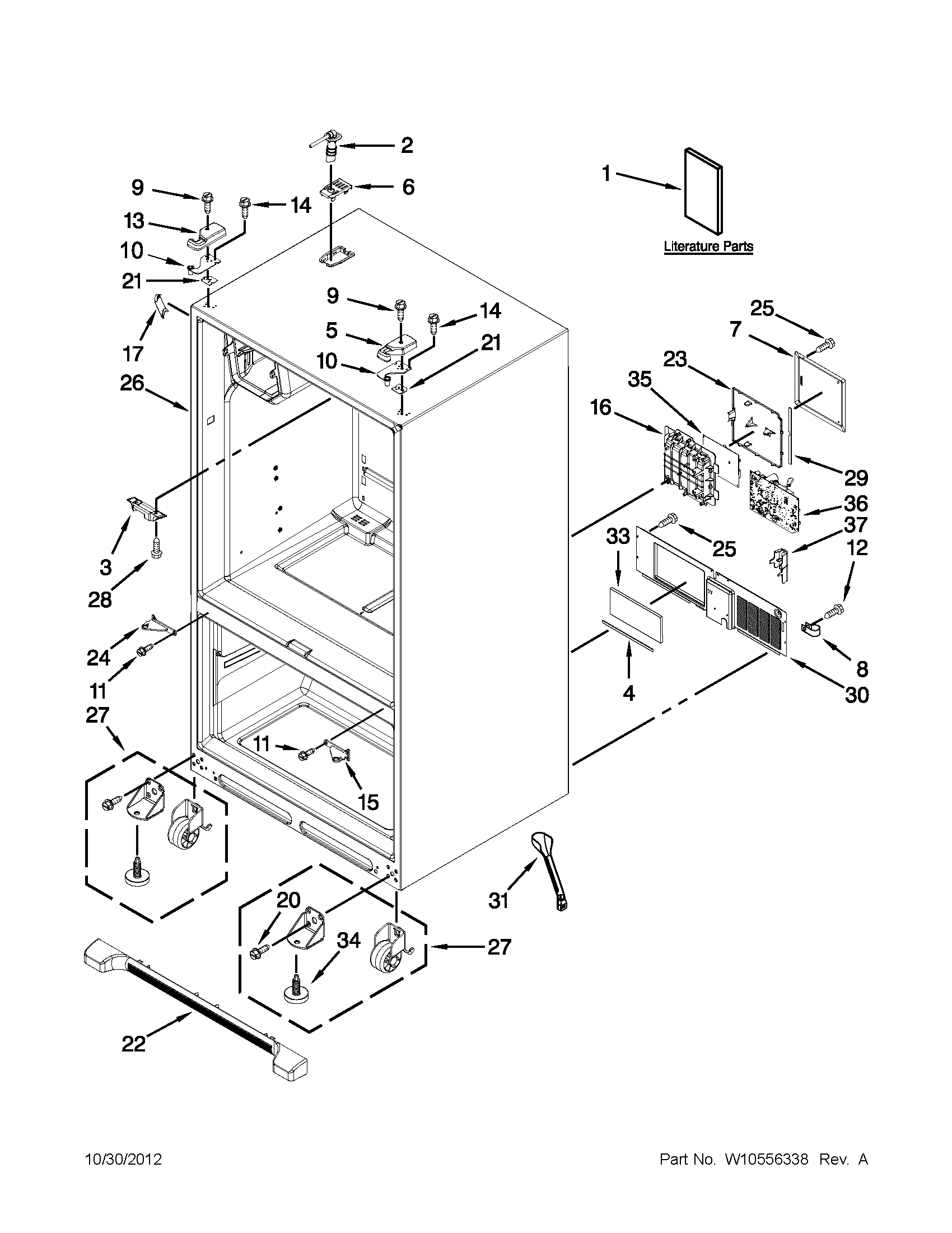 Whirlpool GI6FDRXXQ09 cabinet parts diagram