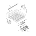 KitchenAid KUDE20IXBL9 upper rack and track parts diagram