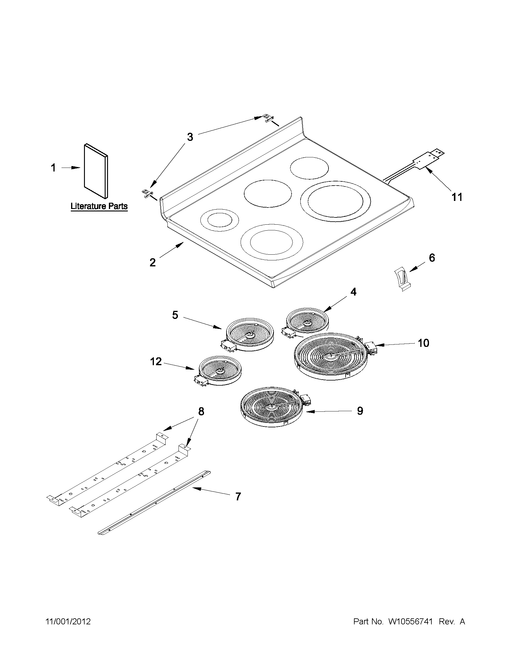 KitchenAid KERS208XSS3 cooktop parts diagram