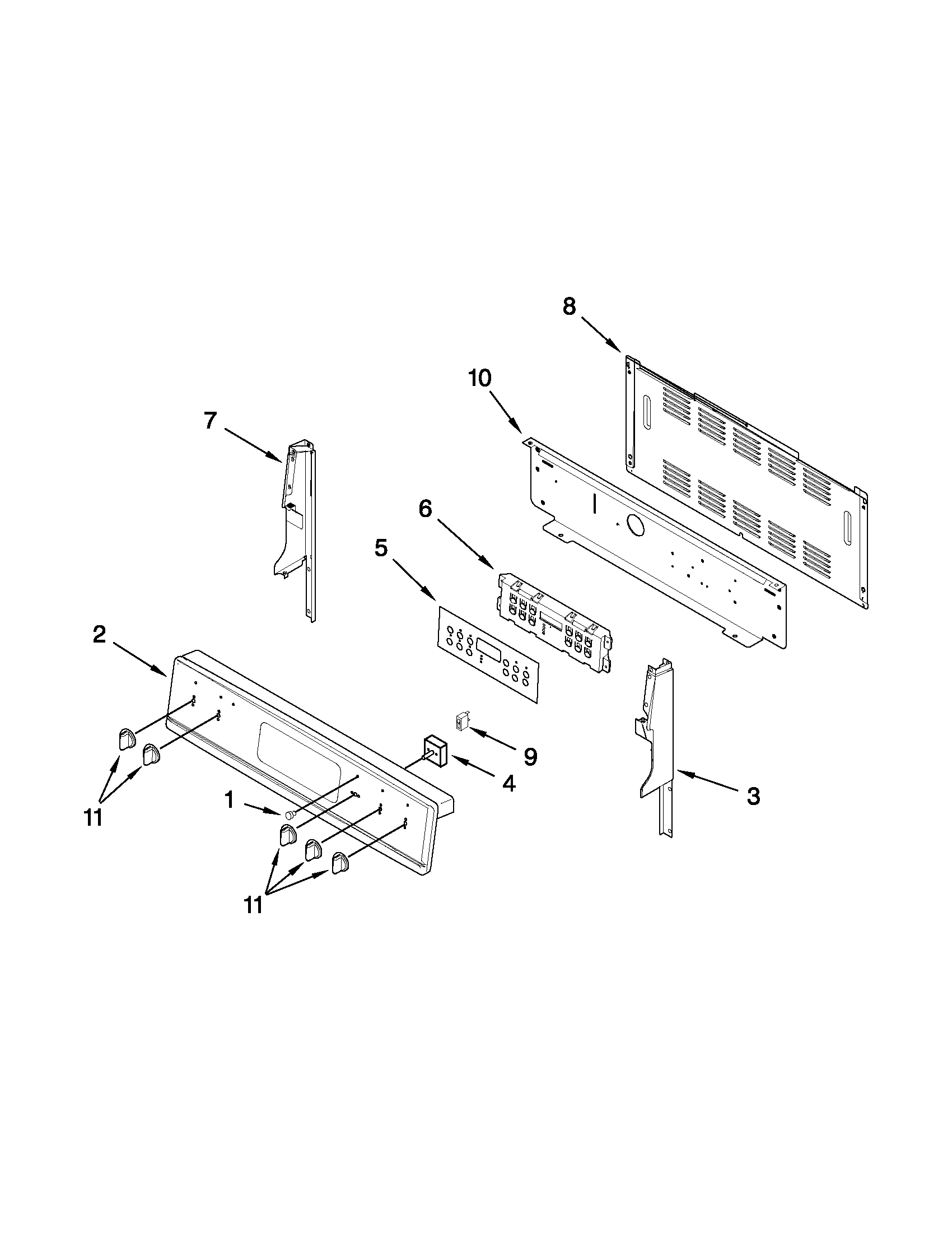 KitchenAid KERS208XSS3 control panel parts diagram