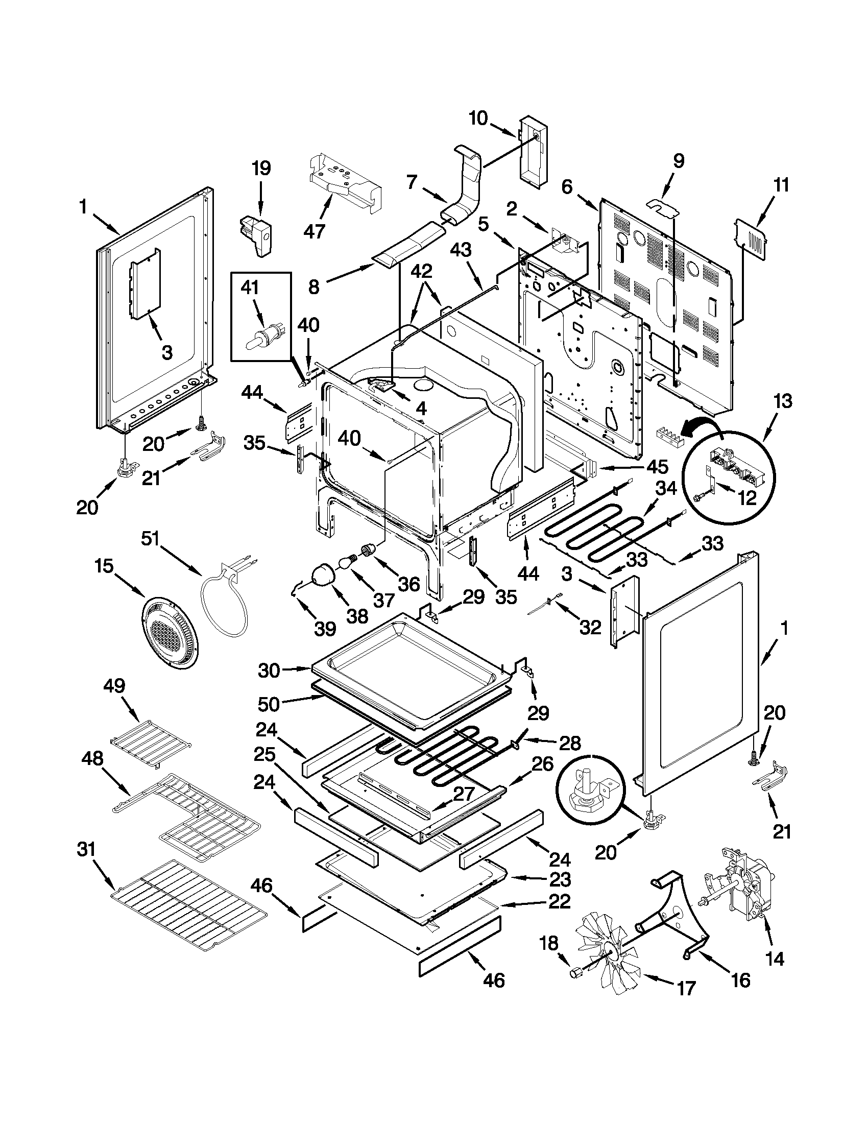 KitchenAid KERS208XSS3 chassis parts diagram