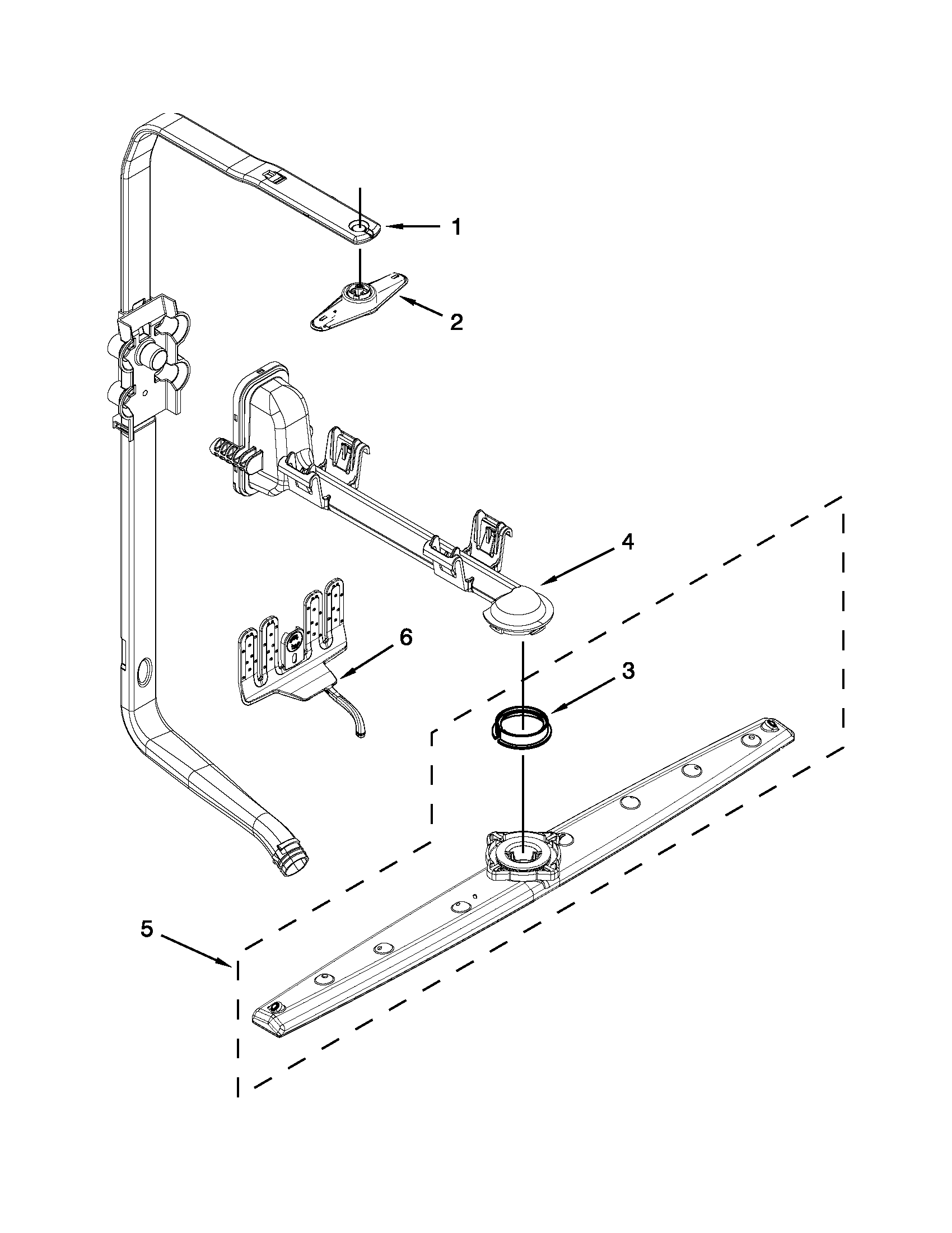 KitchenAid KUDE40FXSS6 upper wash and rinse parts diagram