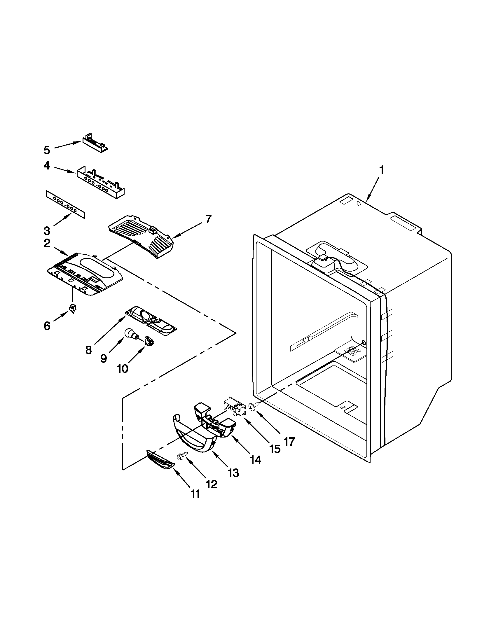 Amana ABB2224WEB3 refrigerator liner parts diagram