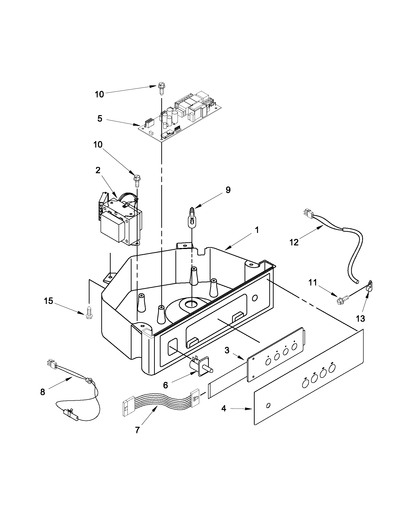 Whirlpool GI15NDXXQ2 control panel parts diagram