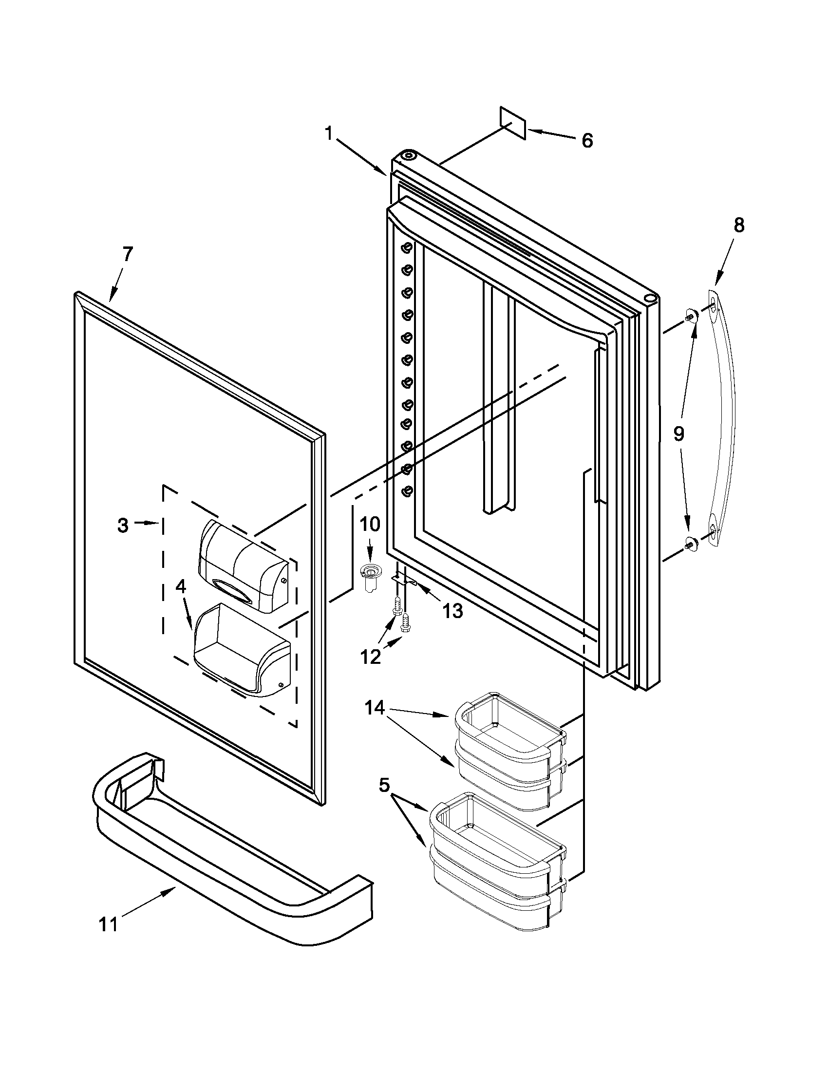 Whirlpool GB9FHDXWB06 refrigerator door diagram
