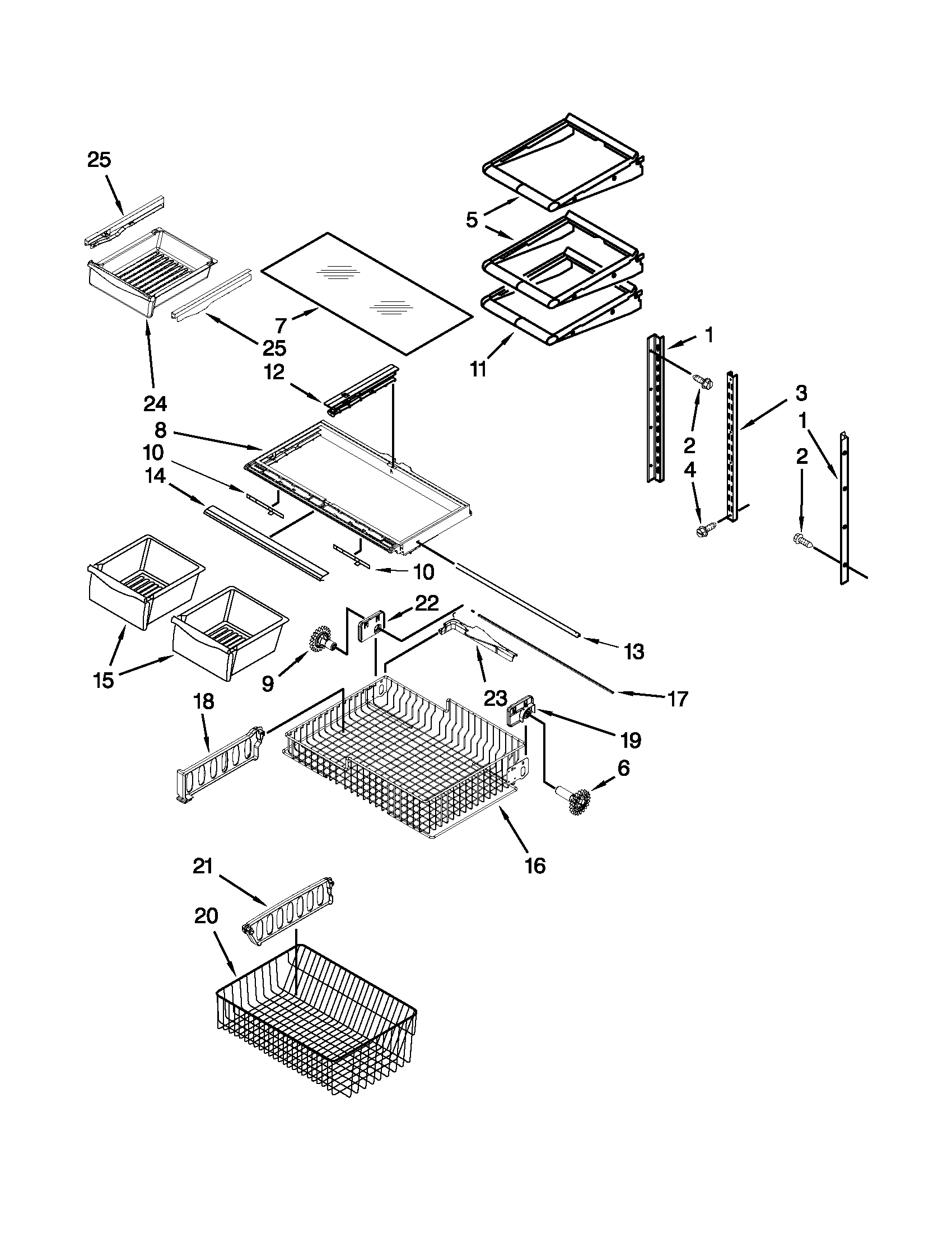 Whirlpool GB9FHDXWB06 shelf parts diagram