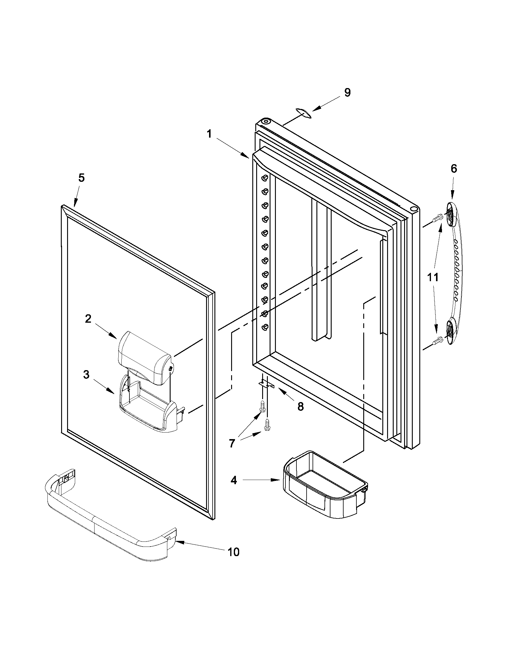 Whirlpool EB9FVBLWS06 refrigerator door diagram