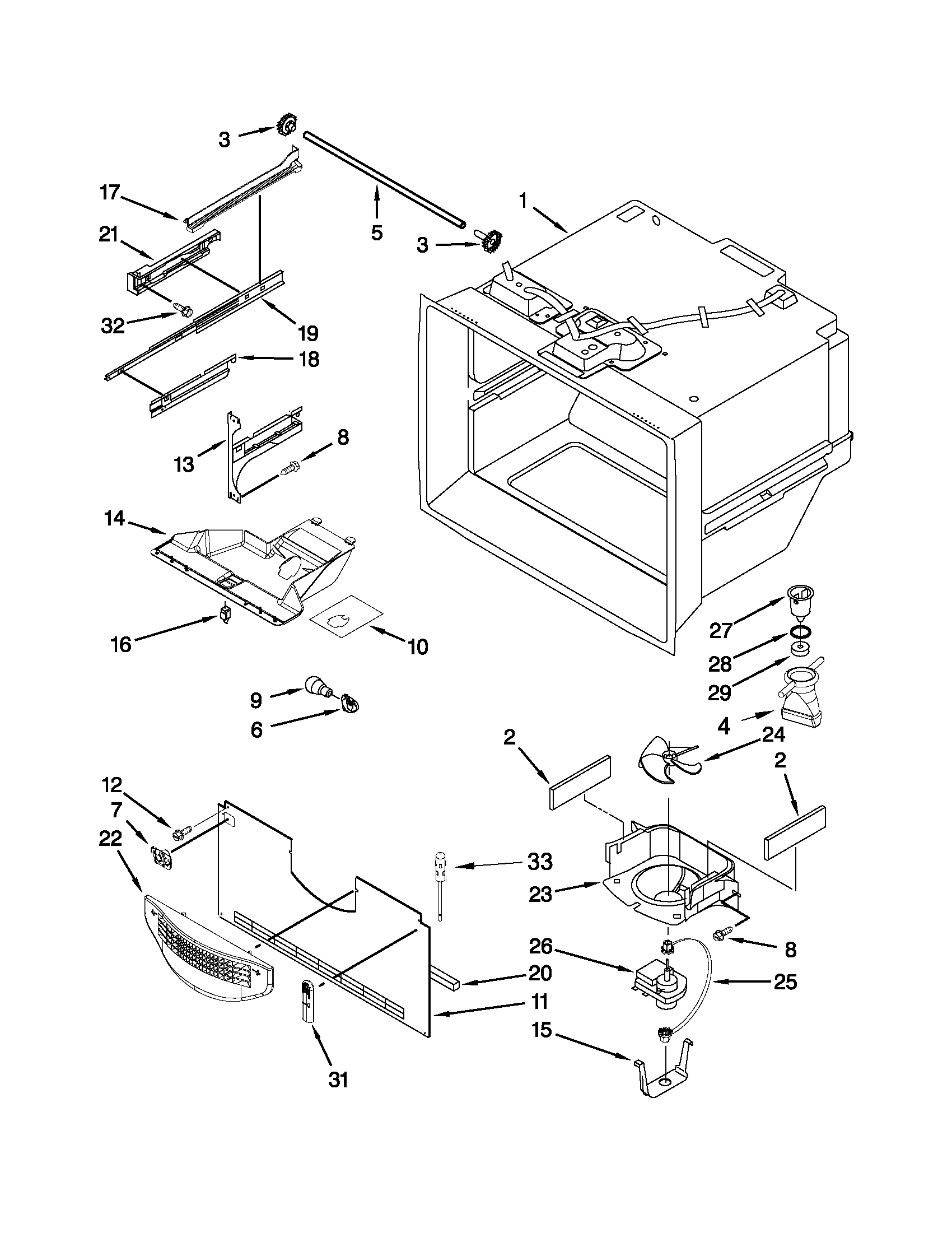 Maytag MBR1957WES3 freezer liner parts diagram