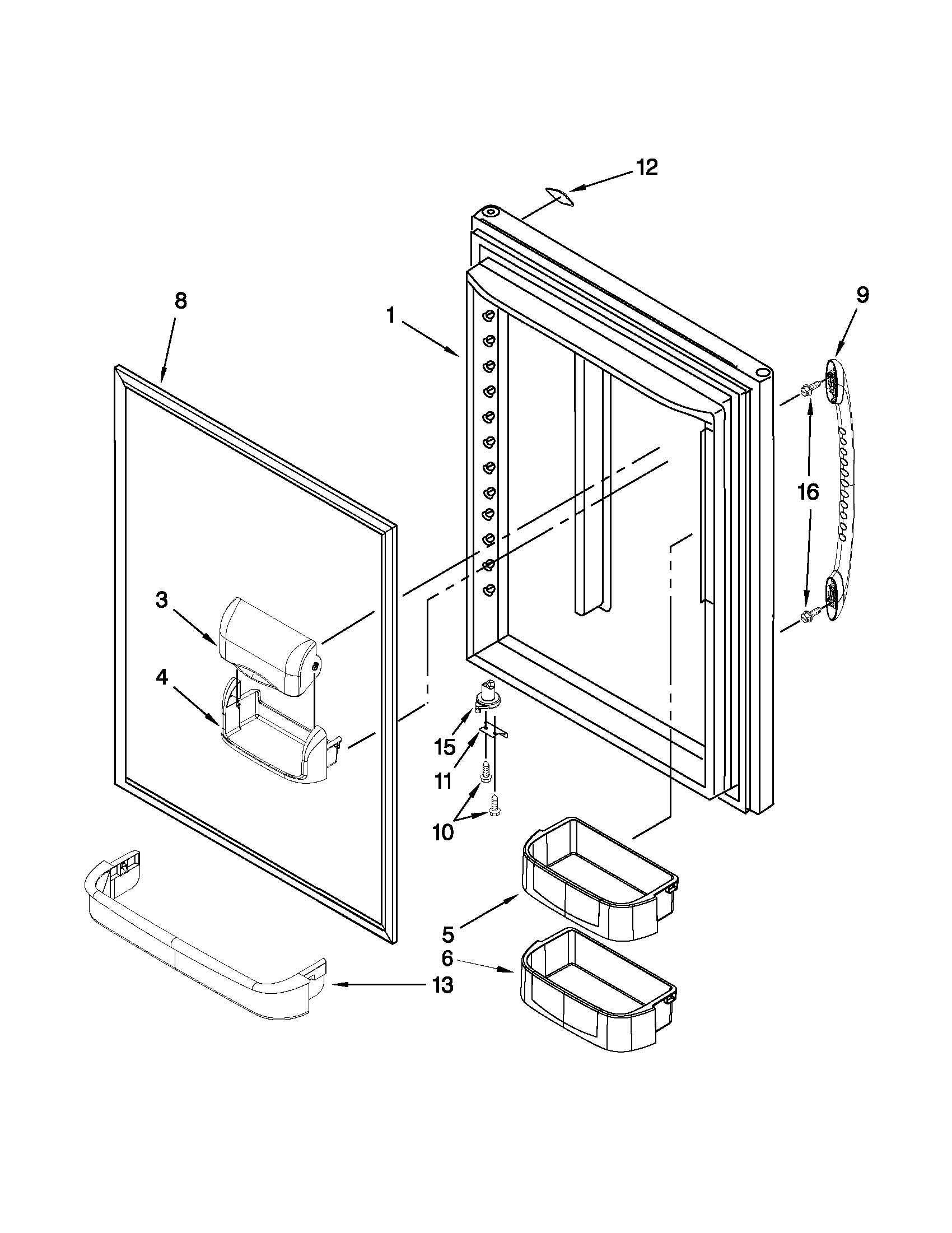 Maytag MBR1957WES3 refrigerator door diagram