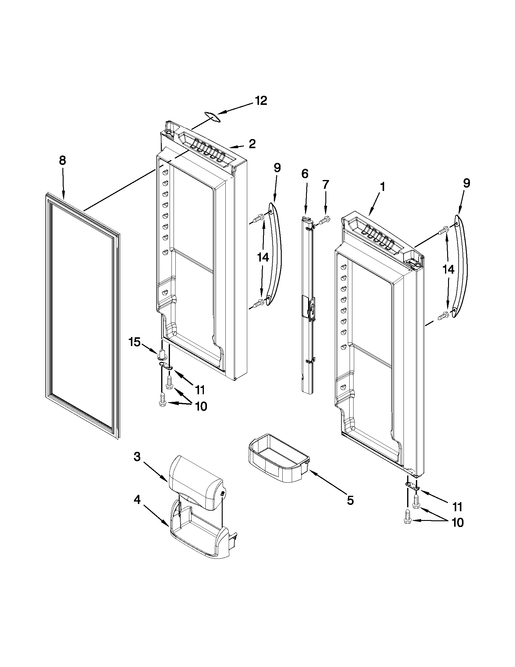 Maytag MFF2258VEB7 refrigerator door diagram