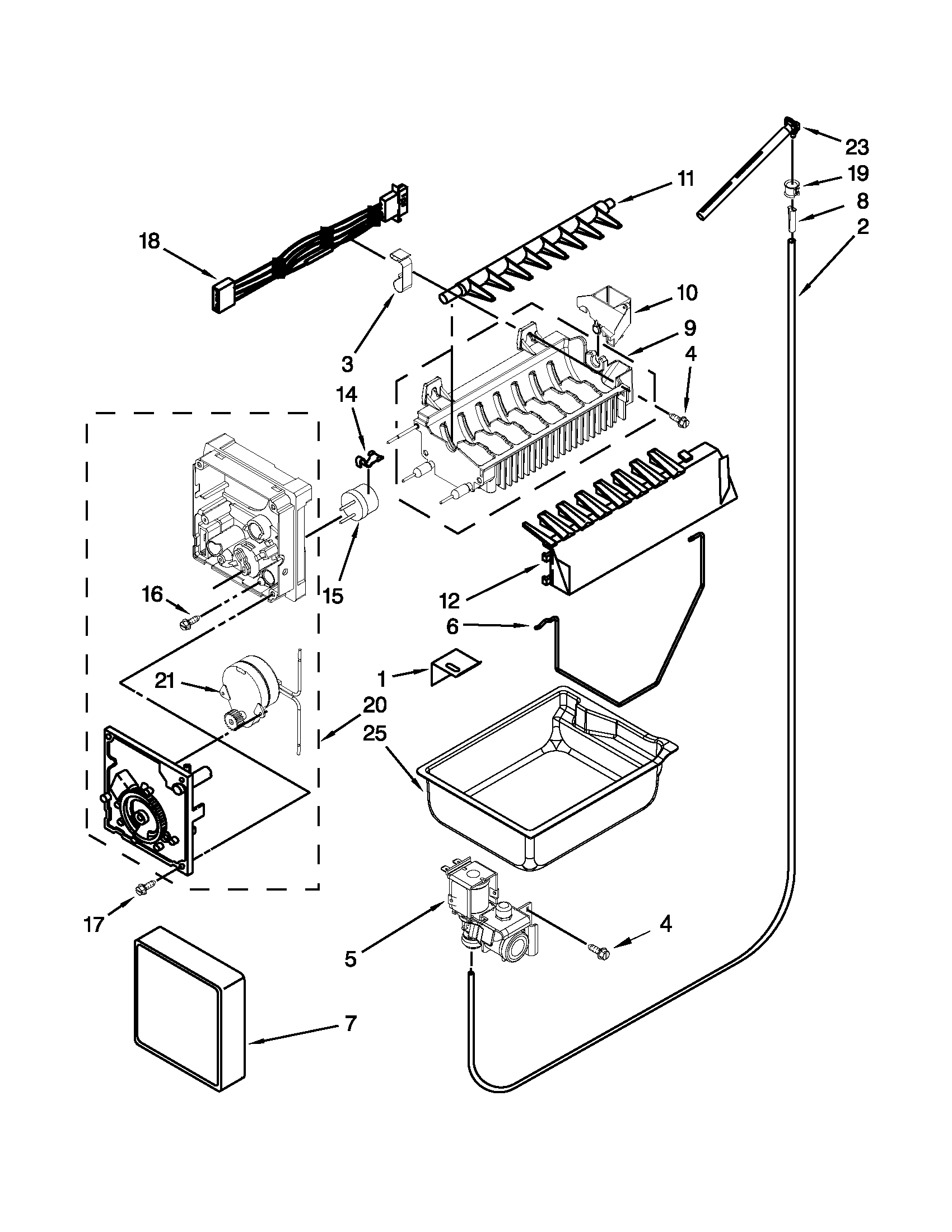 Maytag MFF2258VEB7 icemaker parts diagram