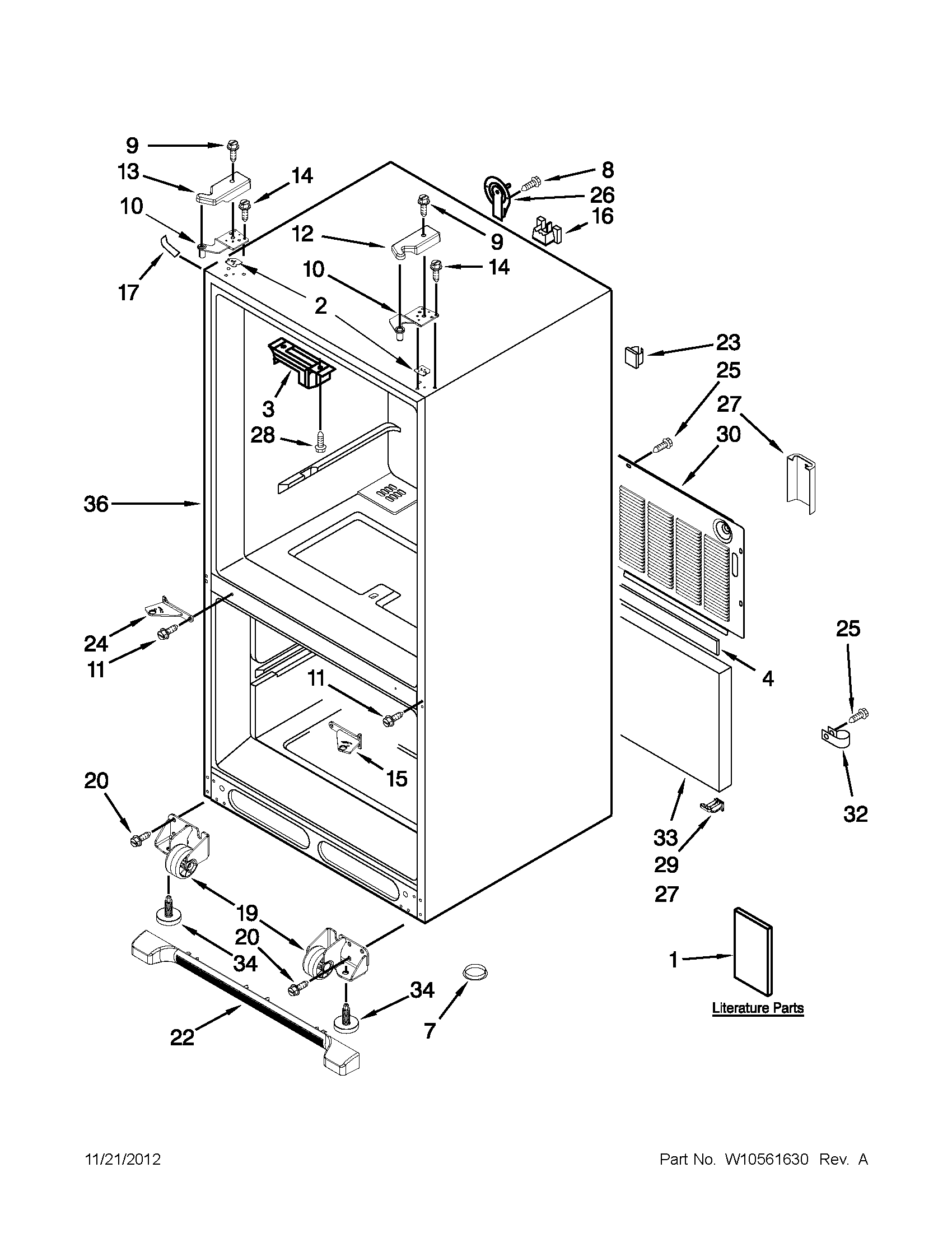 Jenn-Air JFC2290VEP8 cabinet parts diagram