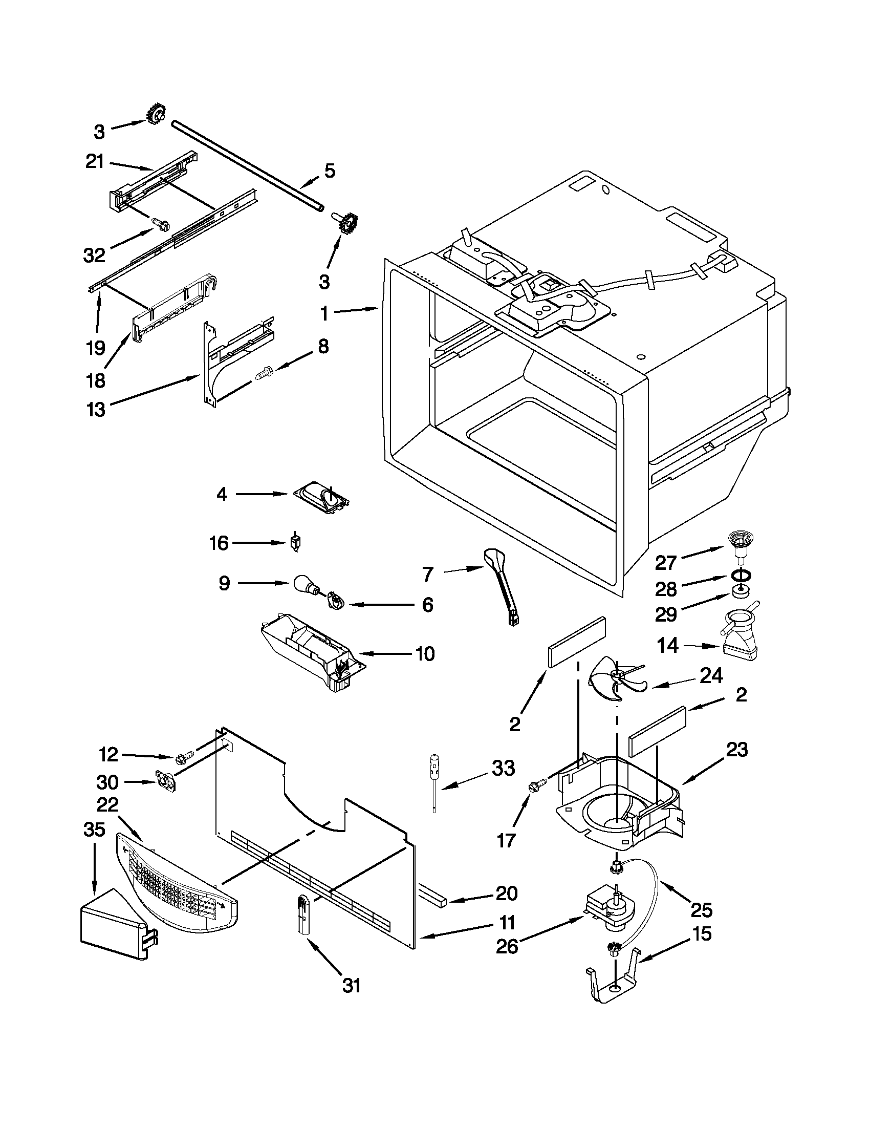 Jenn-Air JFC2290VEP8 freezer liner parts diagram