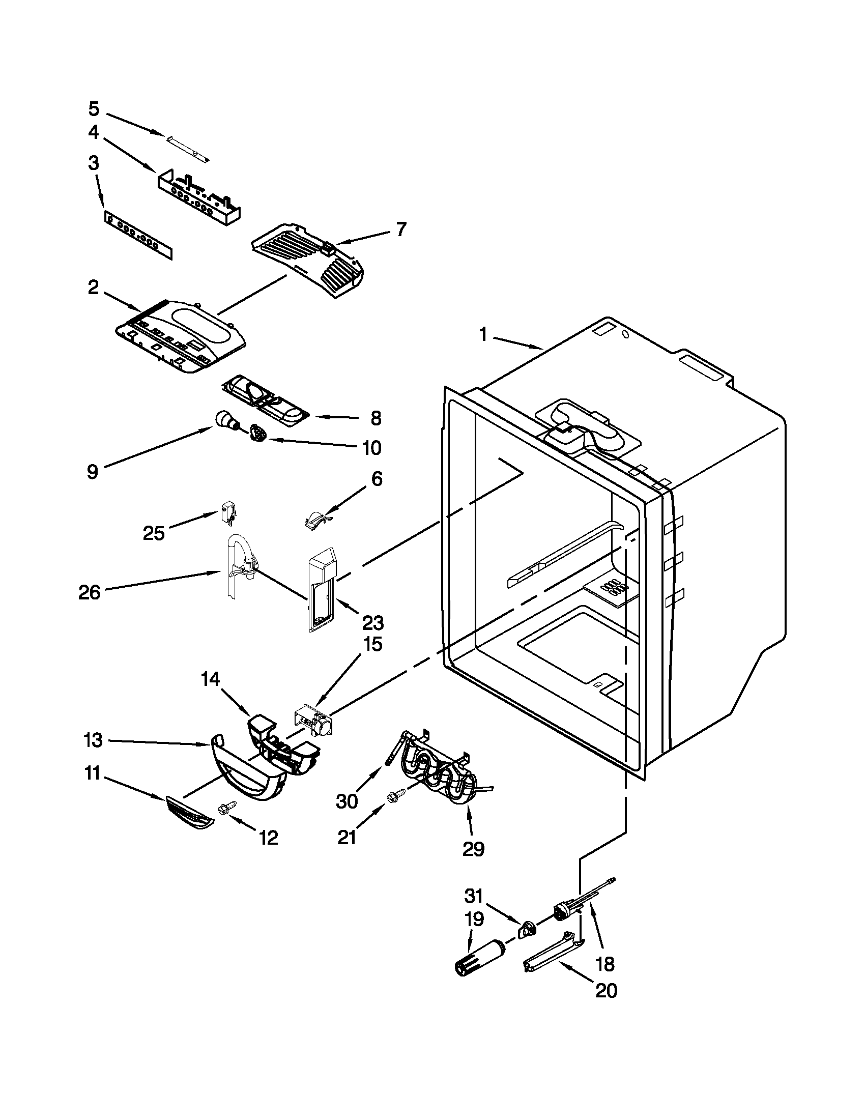Jenn-Air JFC2290VEP8 refrigerator liner parts diagram