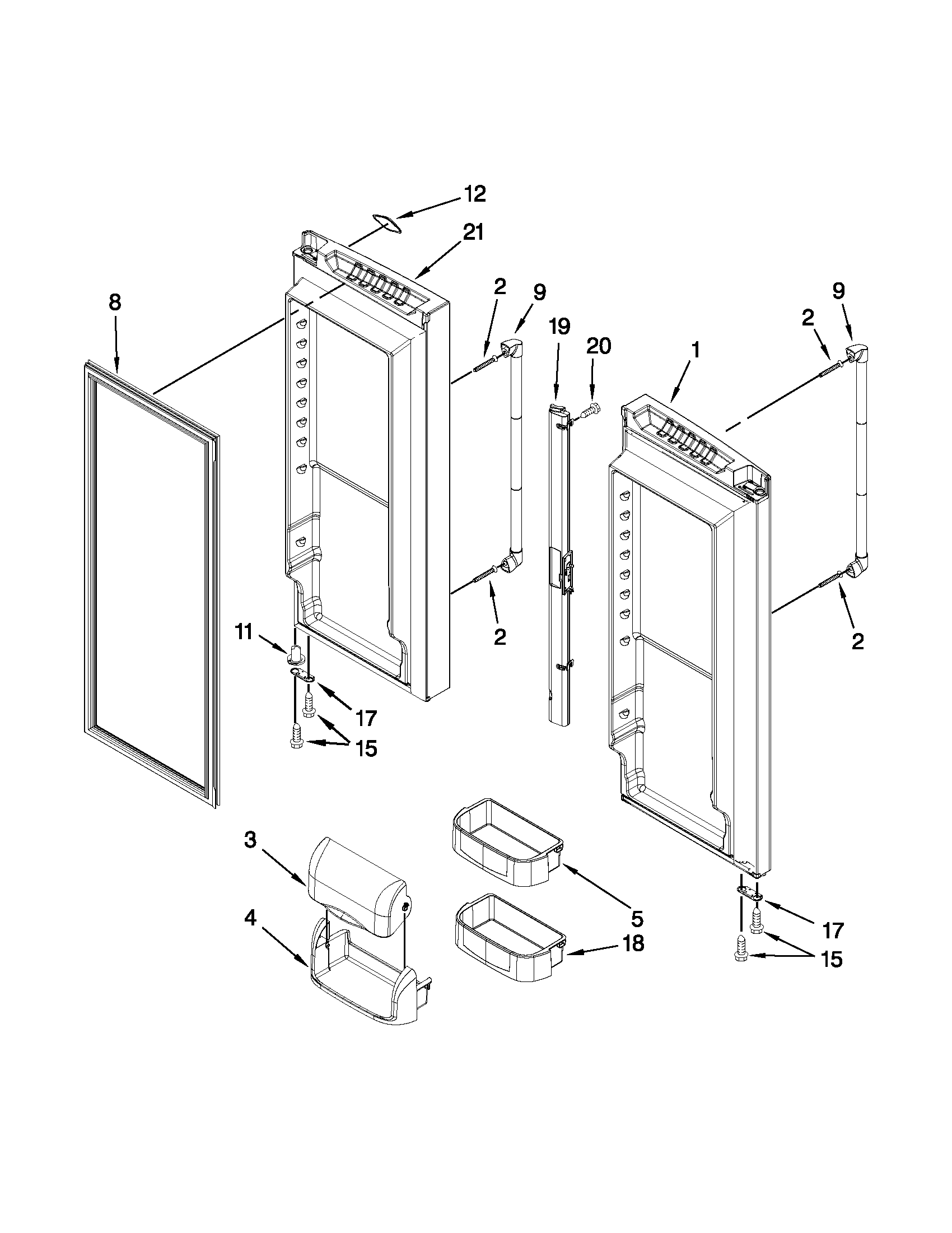 Jenn-Air JFC2290VEP8 refrigerator door diagram