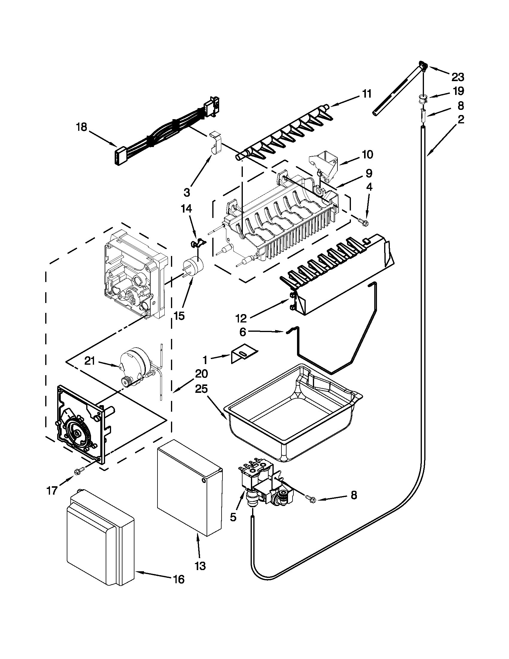 Jenn-Air JFC2290VEP8 icemaker parts diagram