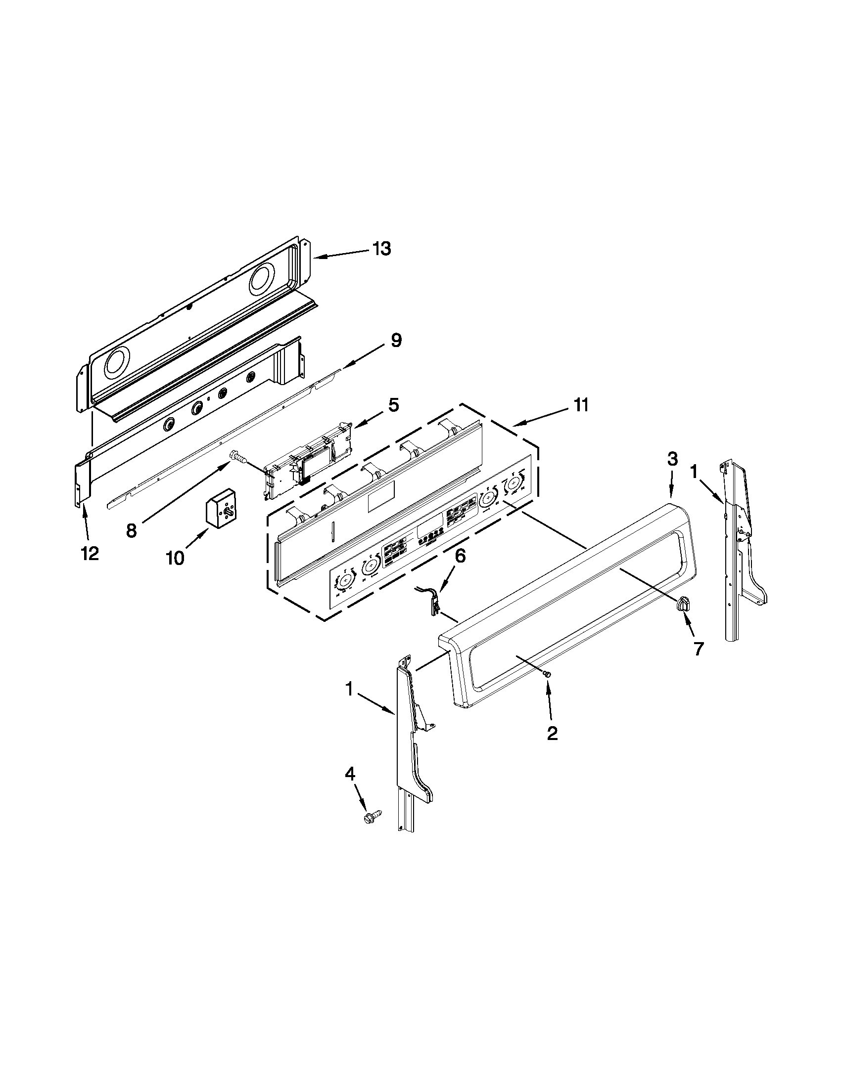 Maytag MET8885XW02 control panel parts diagram